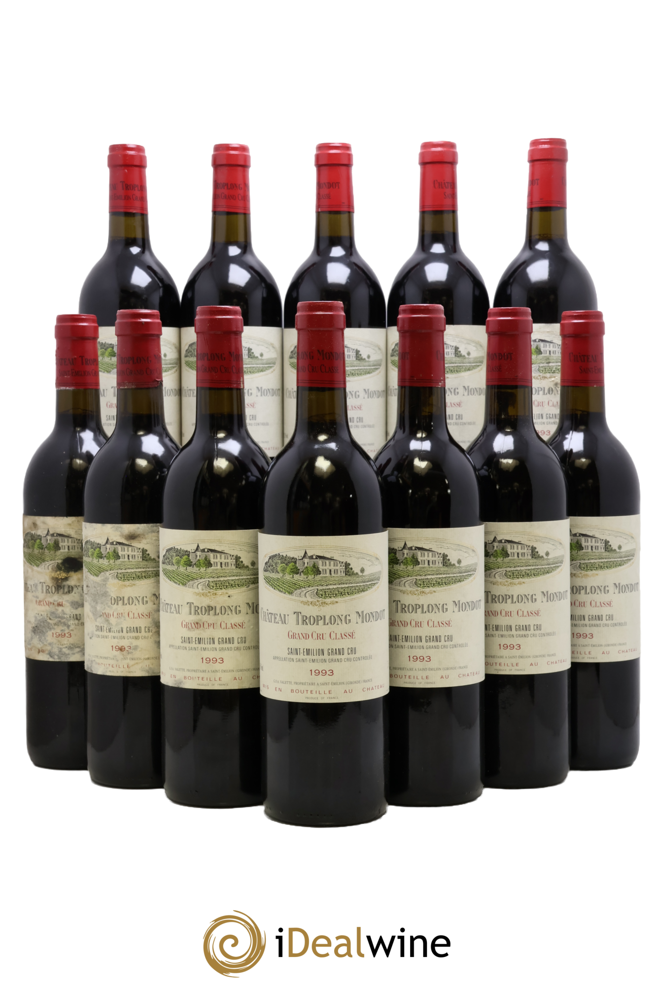 Château Troplong Mondot 1er Grand Cru Classé B 1993 - Lot de 12 bouteilles - 0