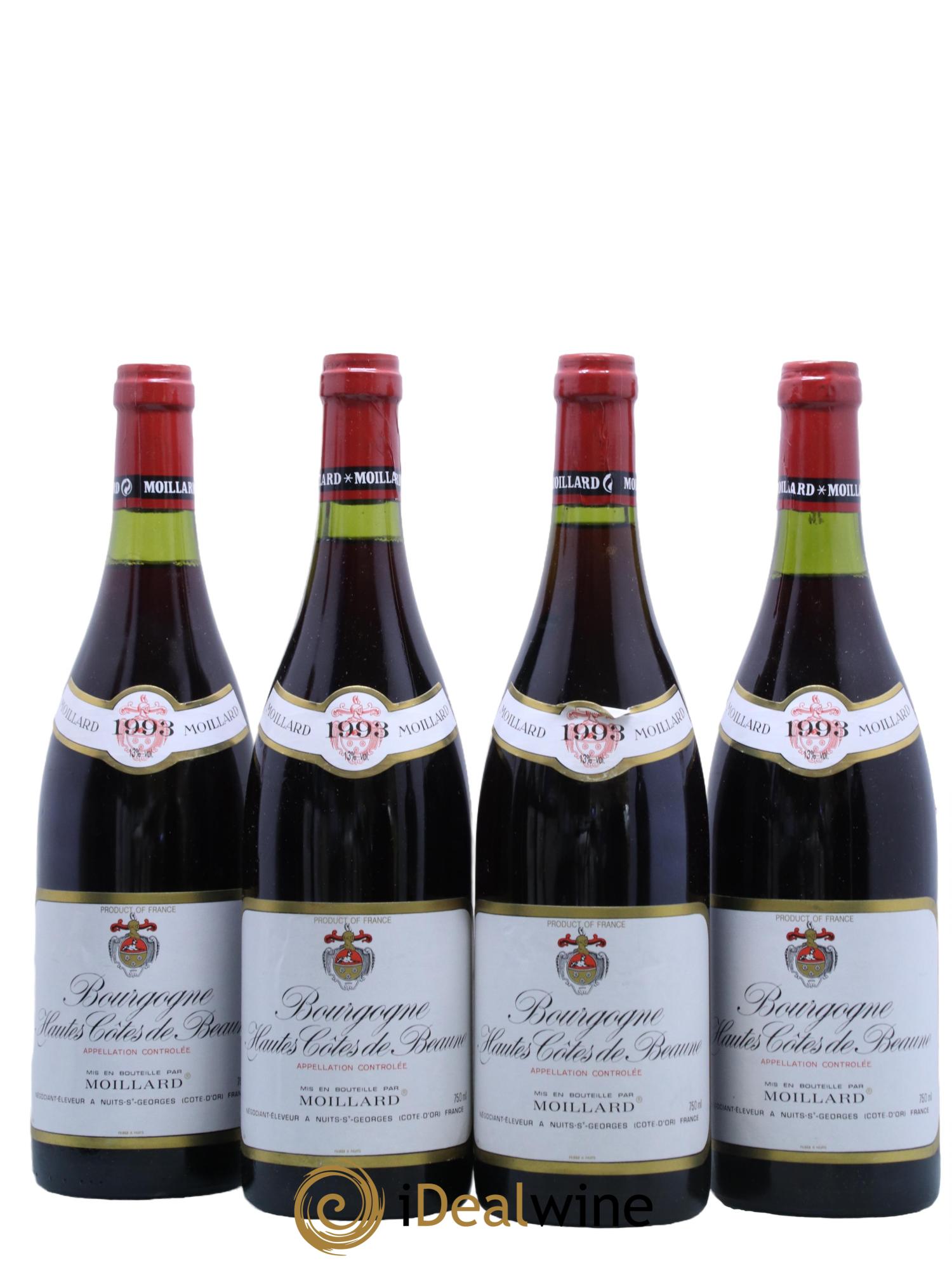Hautes-Côtes de Beaune Moillard 1993 - Lot de 4 bouteilles - 0