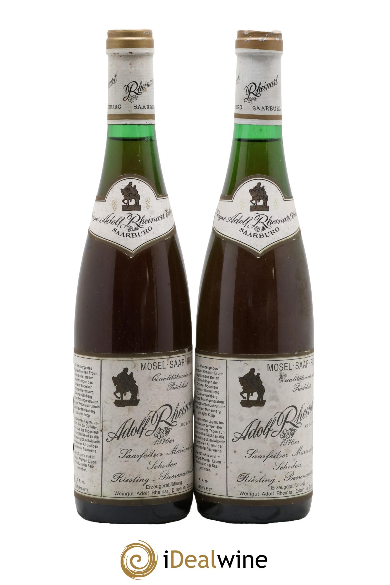 Allemagne Mosel-Saar Ruwer Riesling Beerenauslese Aldolf Rheinart 1976 - Lot of 2 bottles - 0