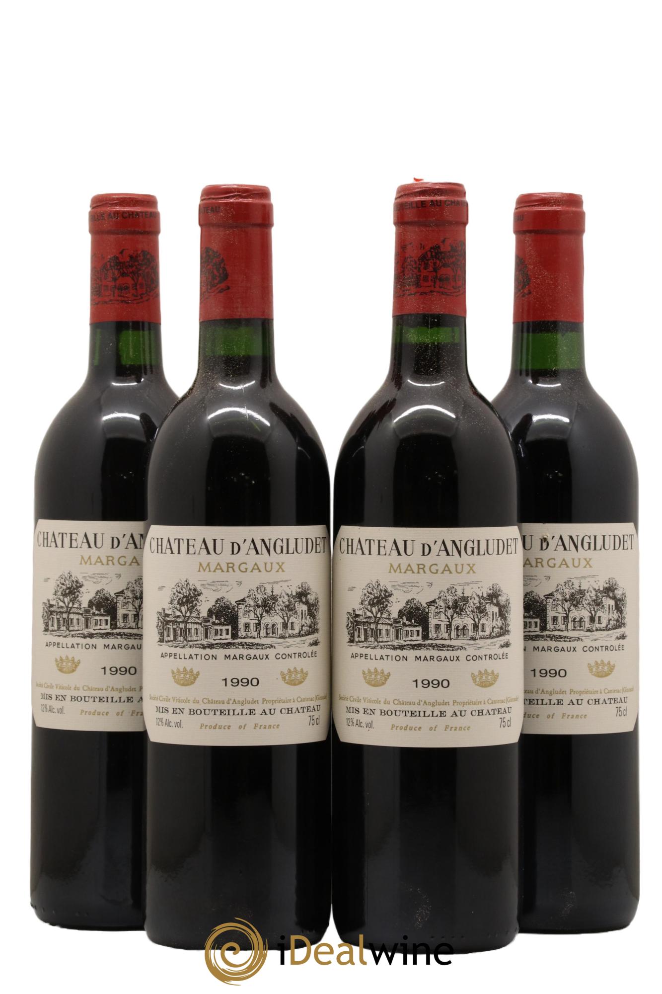 Château d' Angludet Cru Bourgeois 1990 - Lot de 4 bouteilles - 0