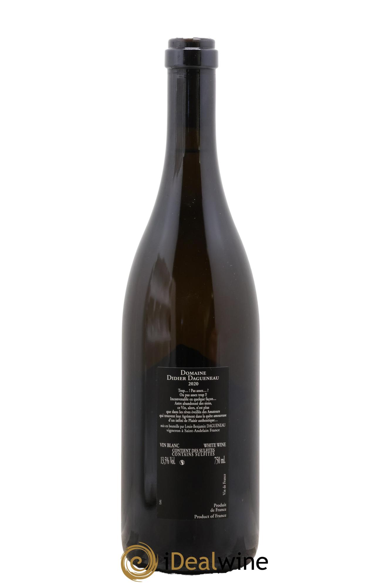 Vin de France (anciennement Pouilly-Fumé) Silex Dagueneau (Domaine Didier - Louis-Benjamin) 2020 - Lot de 1 bouteille - 1