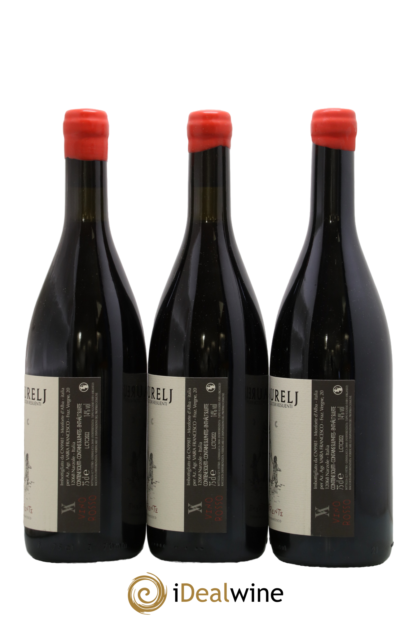 Italie Vino Rosse Controcorrente Vaira Aurelj 2022 - Lot de 3 bouteilles - 1