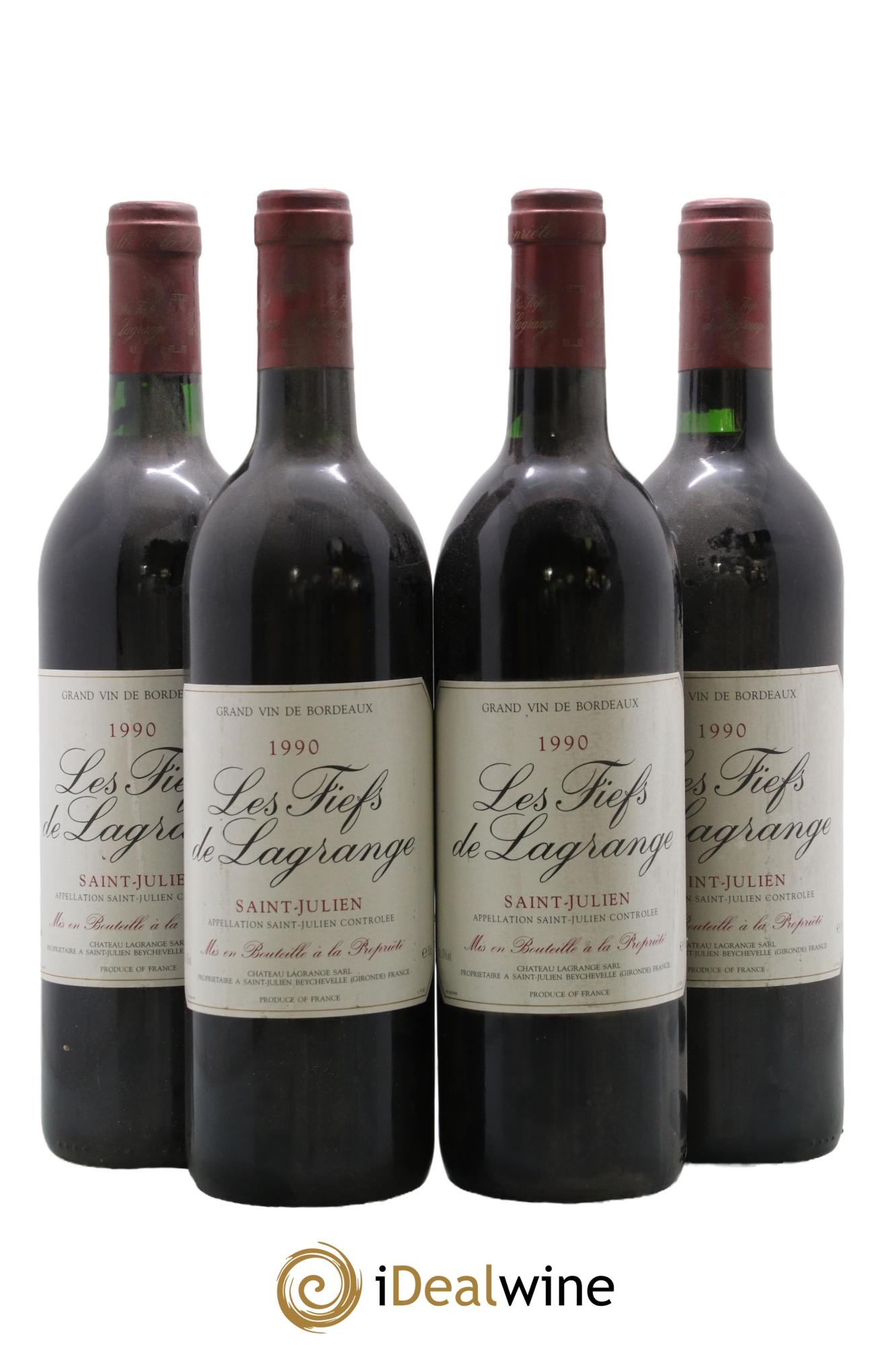 Les Fiefs de Lagrange Second Vin 1990 - Lot de 4 bouteilles - 0