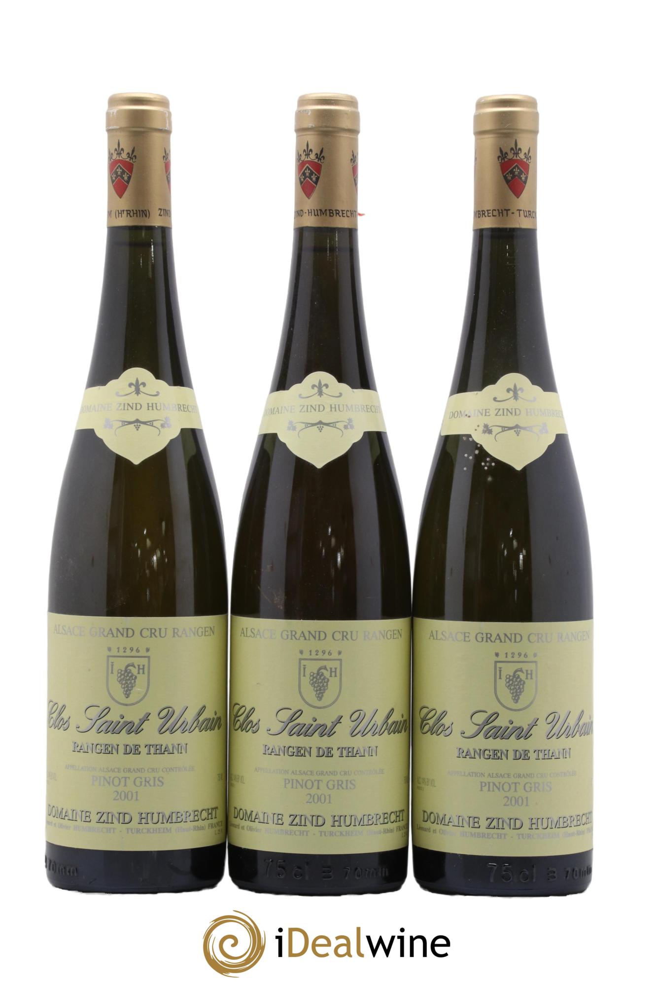 Alsace Pinot Gris Grand Cru Rangen de Thann Clos Saint-Urbain Zind-Humbrecht (Domaine) 2001 - Lot of 3 bottles - 0