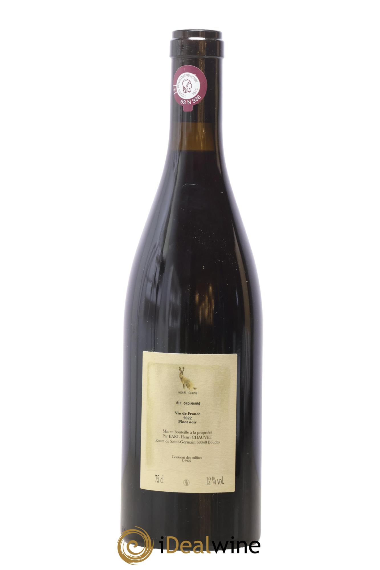 Vin de France Vie ordinaire Henri Chauvet 2022 - Lot of 1 bottle - 1