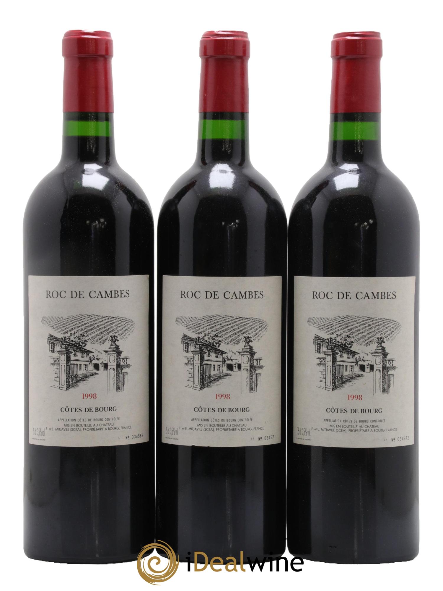 Roc de Cambes 1998 - Lot of 3 bottles - 0
