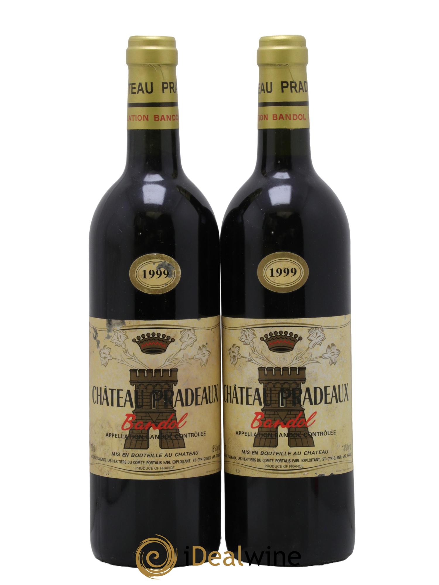 Bandol Château Pradeaux Famille Portalis 1999 - Lot of 2 bottles - 0