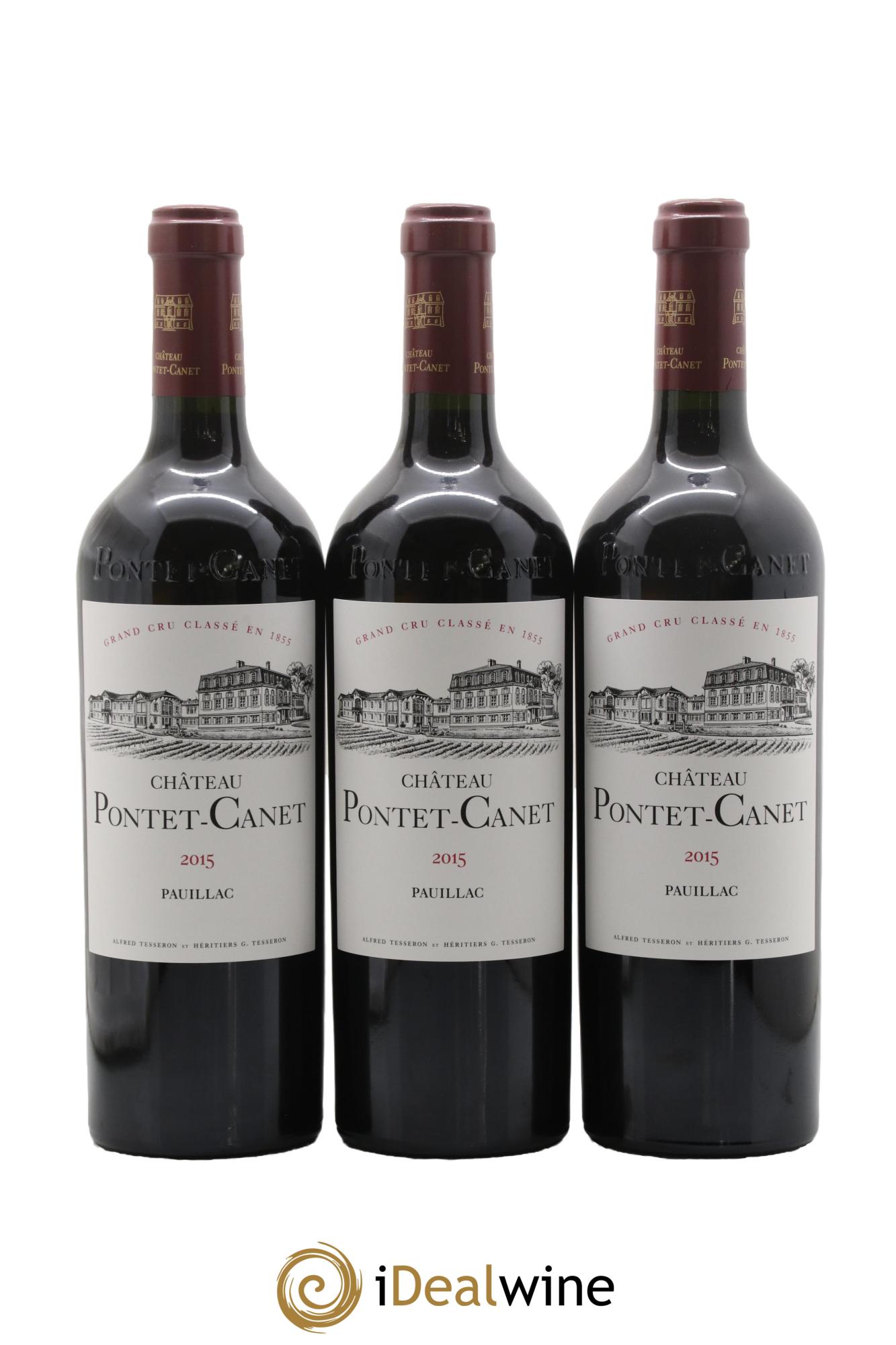 Château Pontet Canet 5ème Grand Cru Classé 2015 - Lot de 3 bouteilles - 0