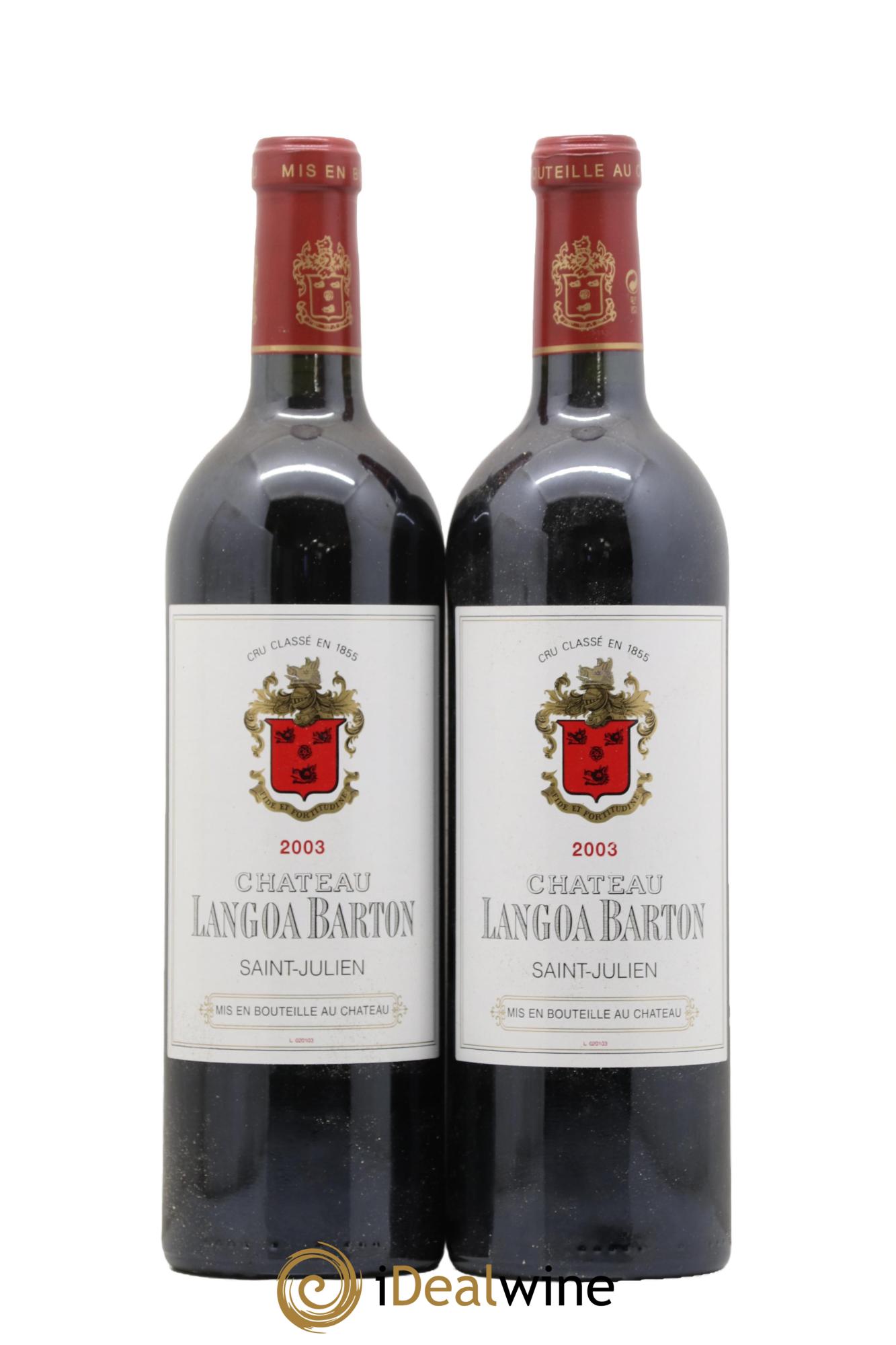 Château Langoa Barton 3ème Grand Cru Classé 2003 - Lot de 2 bouteilles - 0