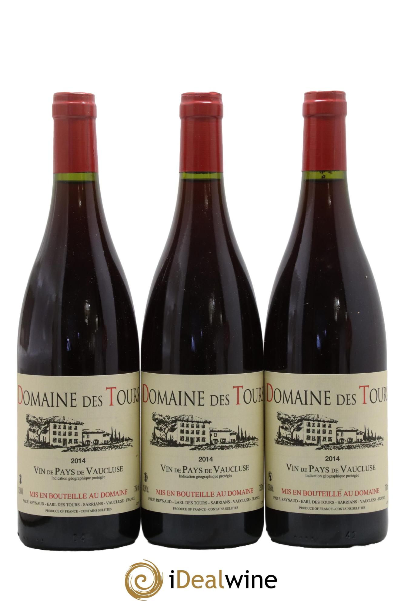 IGP Vaucluse (Vin de Pays de Vaucluse) Domaine des Tours Emmanuel Reynaud 2014 - Lot de 3 bouteilles - 0