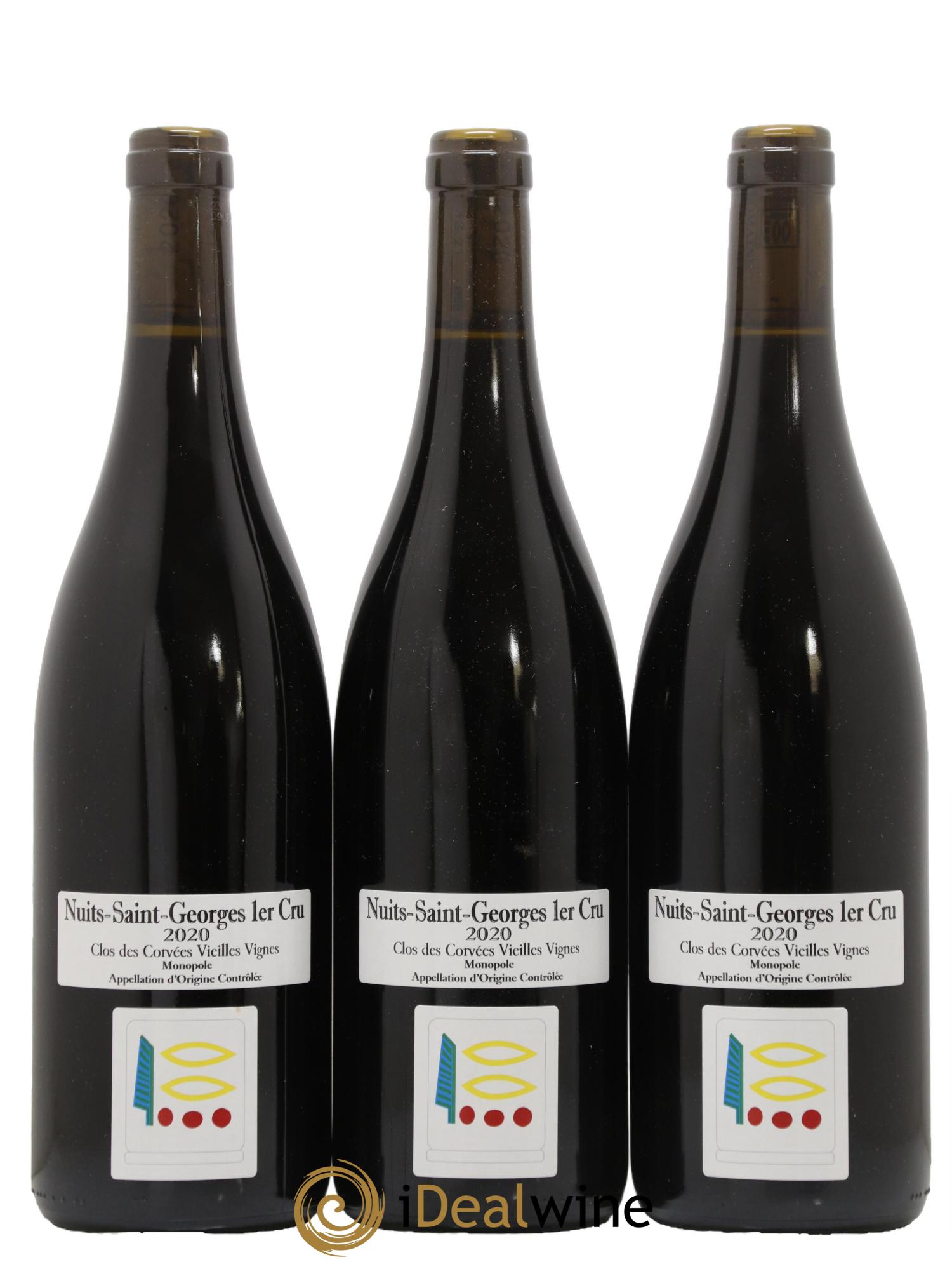 Nuits-Saint-Georges 1er Cru Le Clos des Corvées Vieilles Vignes Prieuré Roch 2020 - Lot de 3 bouteilles - 0