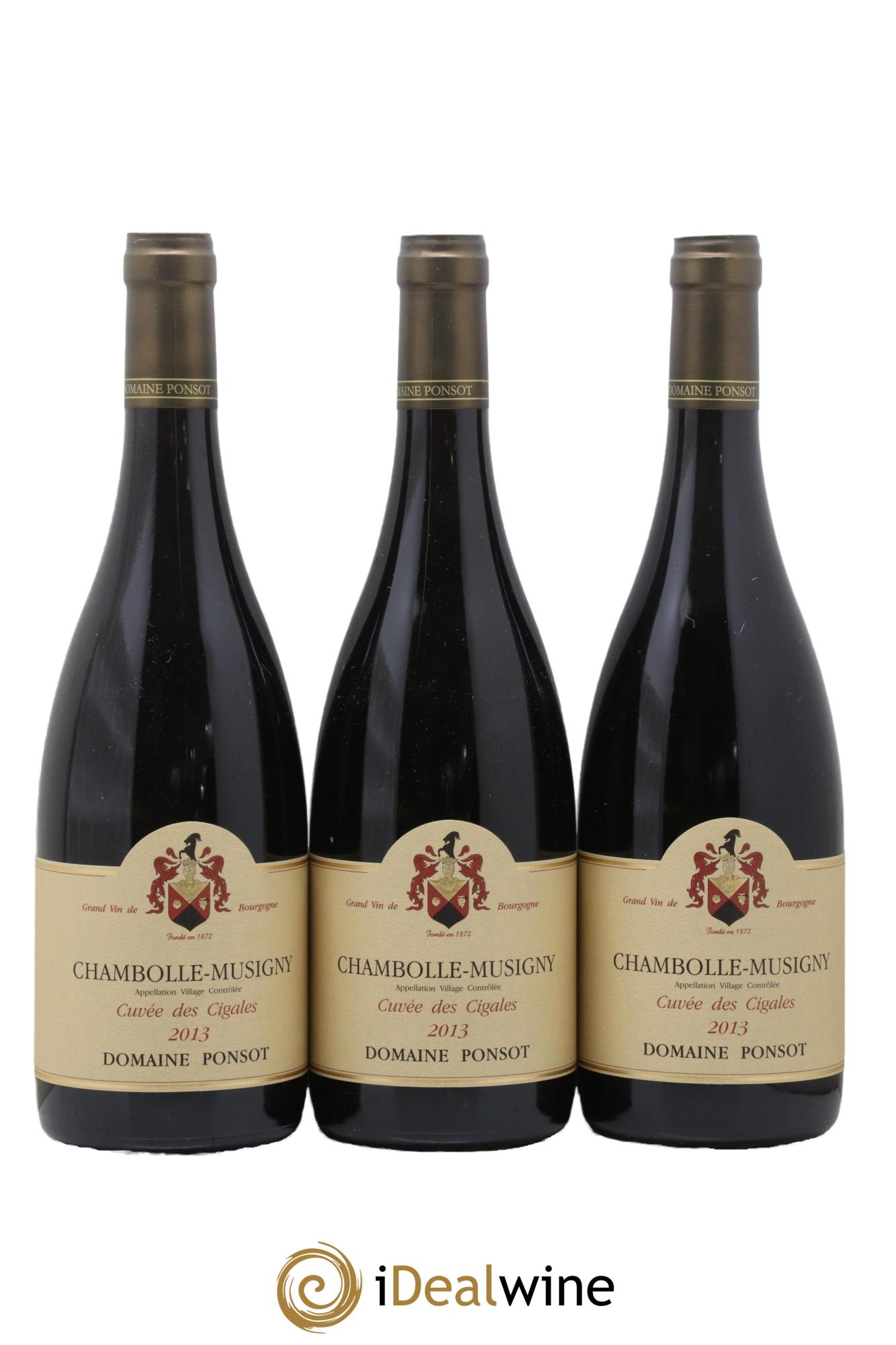 Chambolle-Musigny Cuvée des Cigales Ponsot (Domaine) 2013 - Lot of 3 bottles - 0