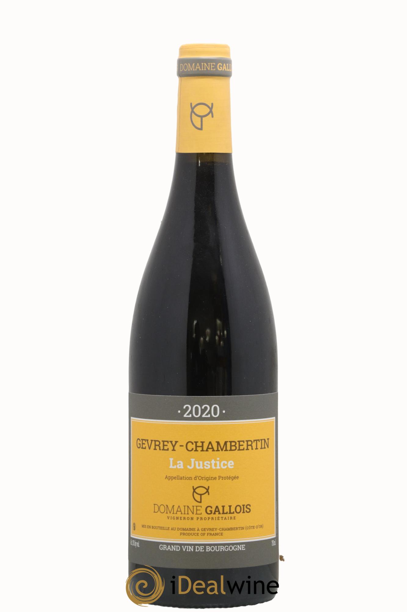 Gevrey-Chambertin La Justice Gallois 2020 - Lot de 1 bouteille - 0