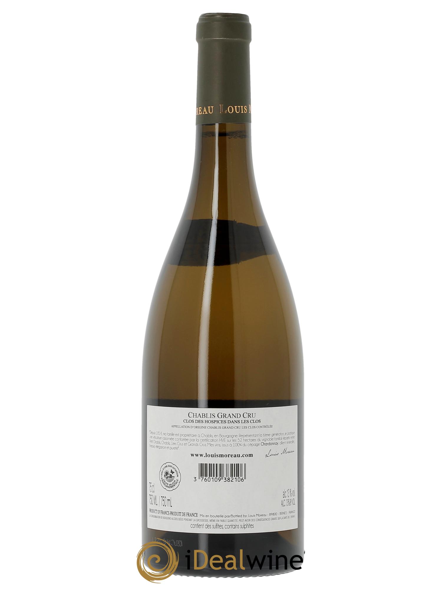 Chablis Grand Cru Les Clos Clos des Hospices Louis Moreau  2022 - Lot de 1 bouteille - 2