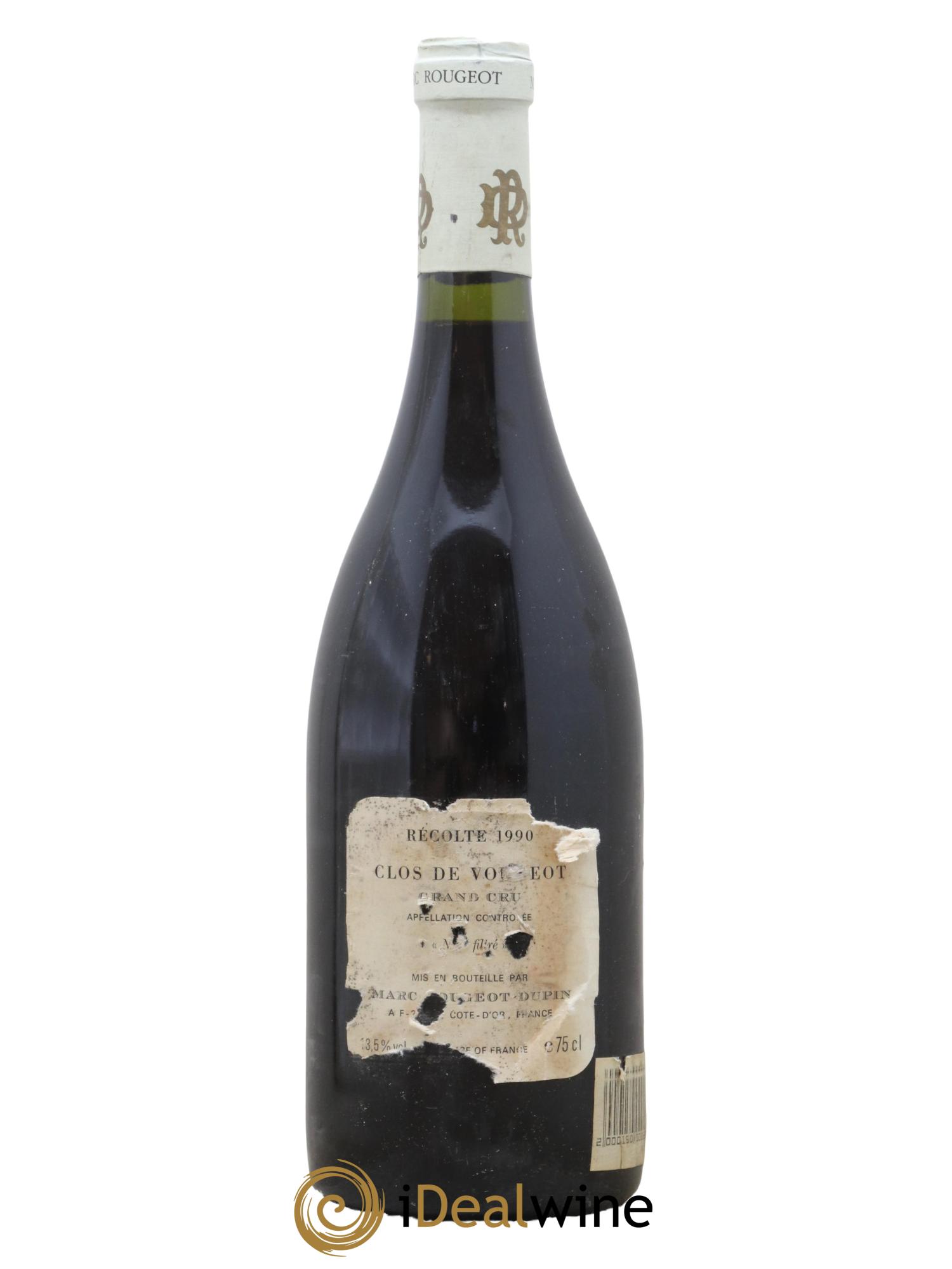 Clos de Vougeot Grand Cru Marc Rougeot-Dupin 1990 - Lot de 1 bouteille - 1