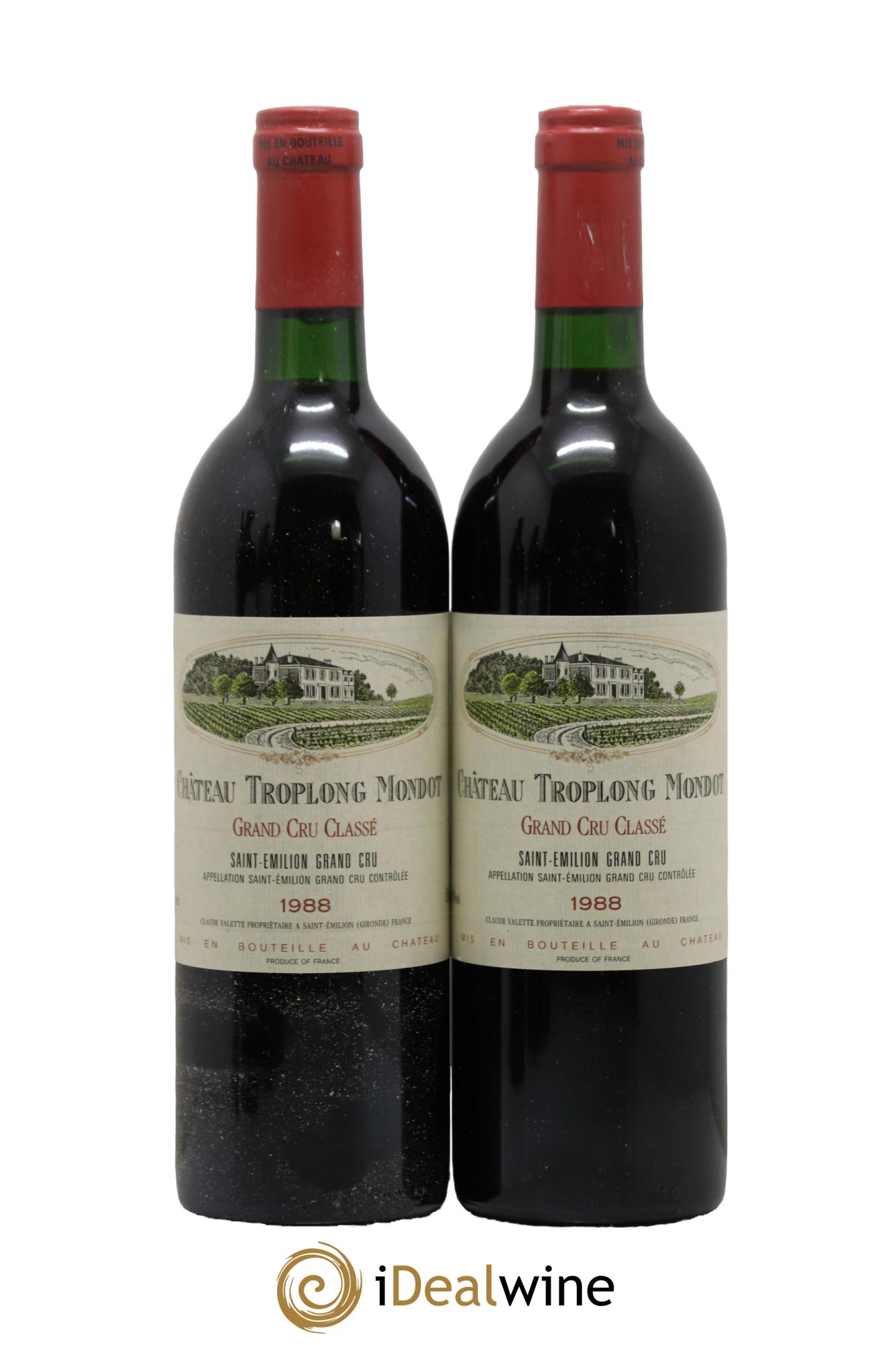 Château Troplong Mondot 1er Grand Cru Classé B 1988 - Posten von 2 Flaschen - 0
