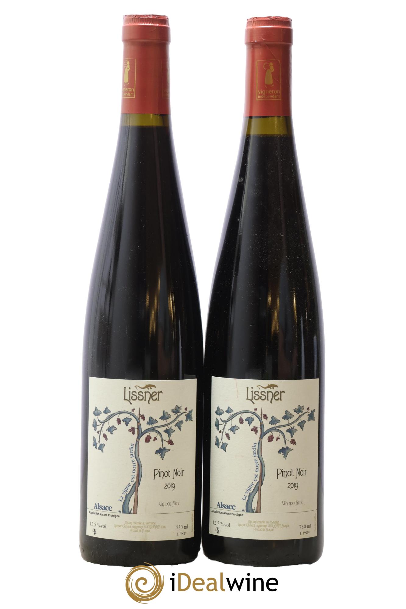 Alsace Pinot Noir domaine Clément Lissner 2019 - Posten von 2 Flaschen - 0