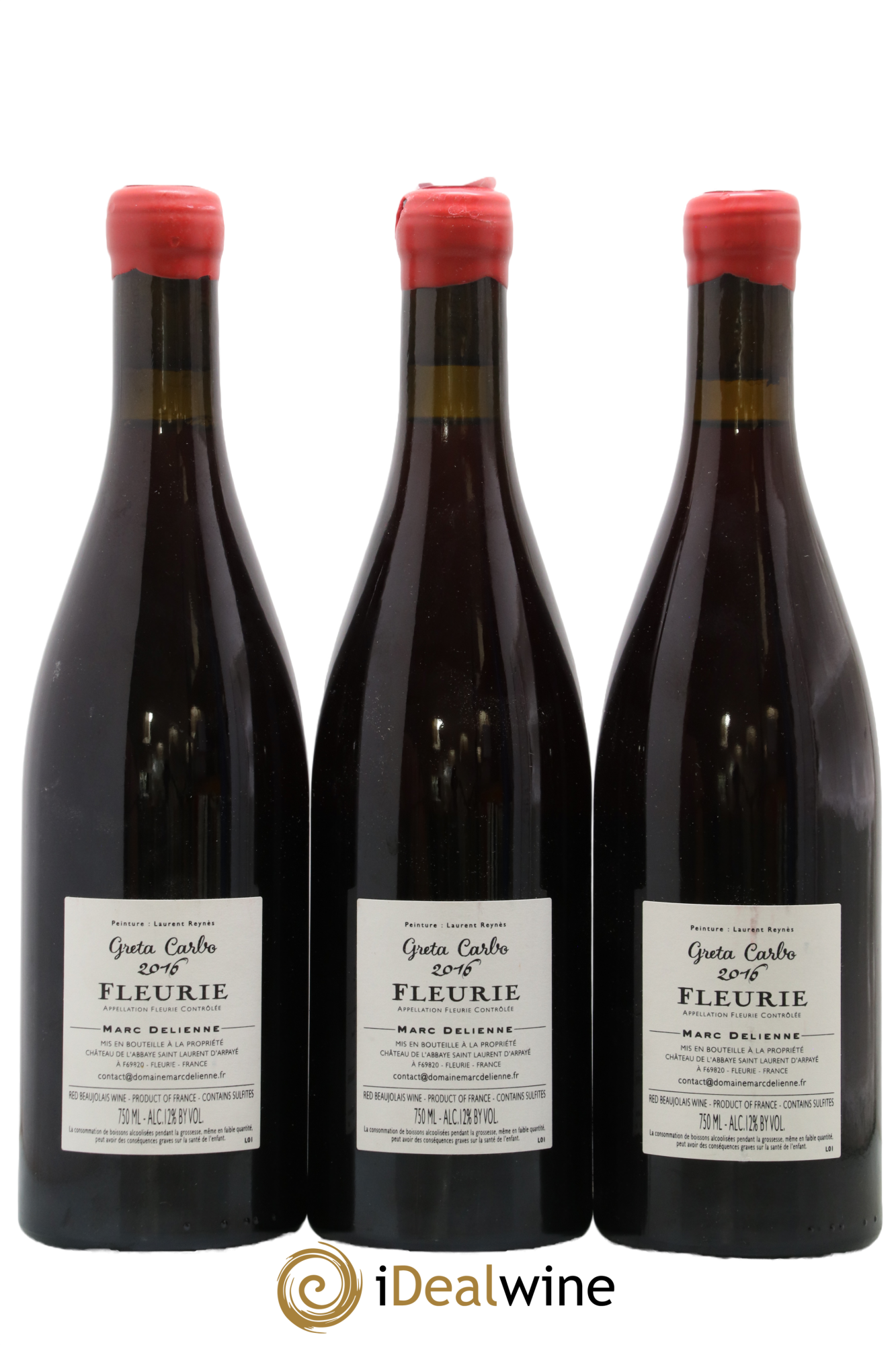 Fleurie Greta Carbo Marc Delienne 2016 - Lotto di 3 bottiglie - 1