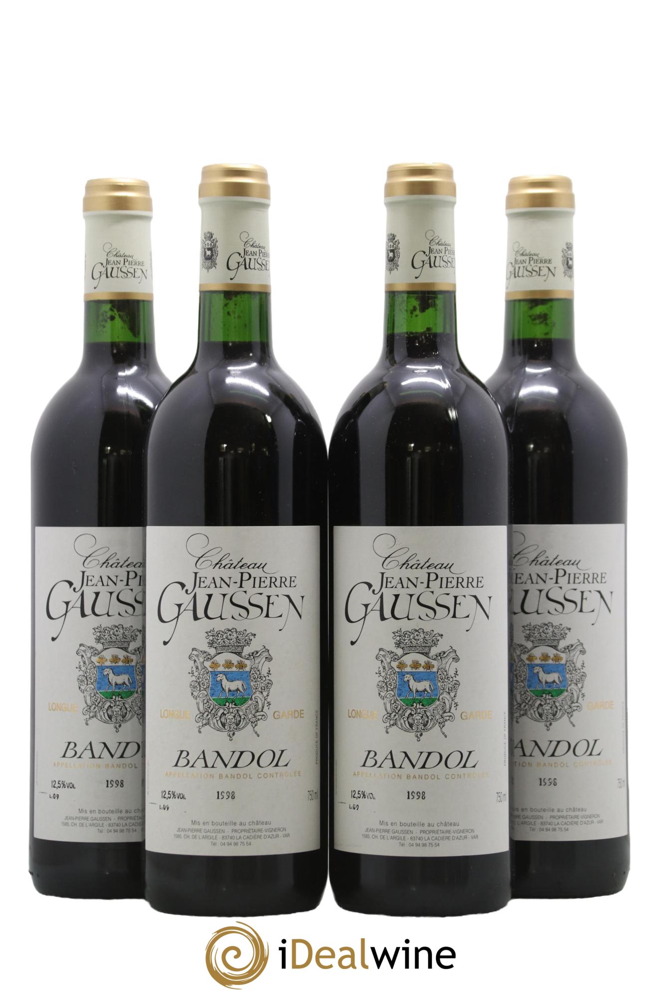 Bandol Château Jean-Pierre Gaussen 1998 - Lot of 4 bottles - 0