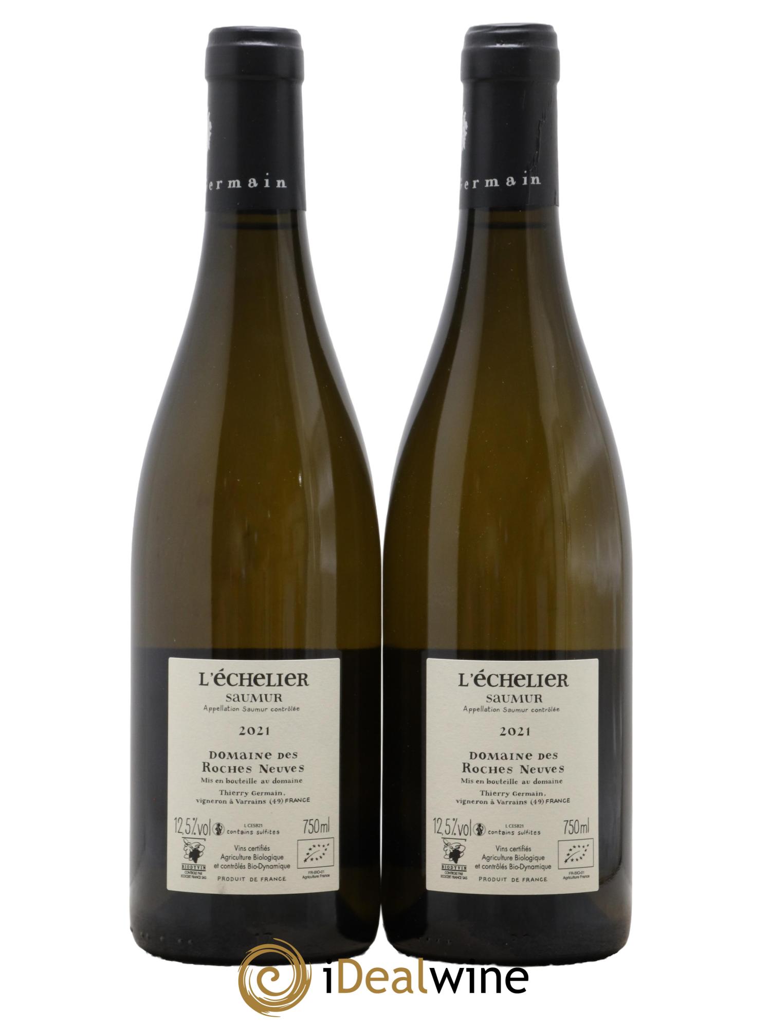 Saumur l'Echelier Domaine des Roches Neuves - Thierry Germain 2021 - Lotto di 2 bottiglie - 1