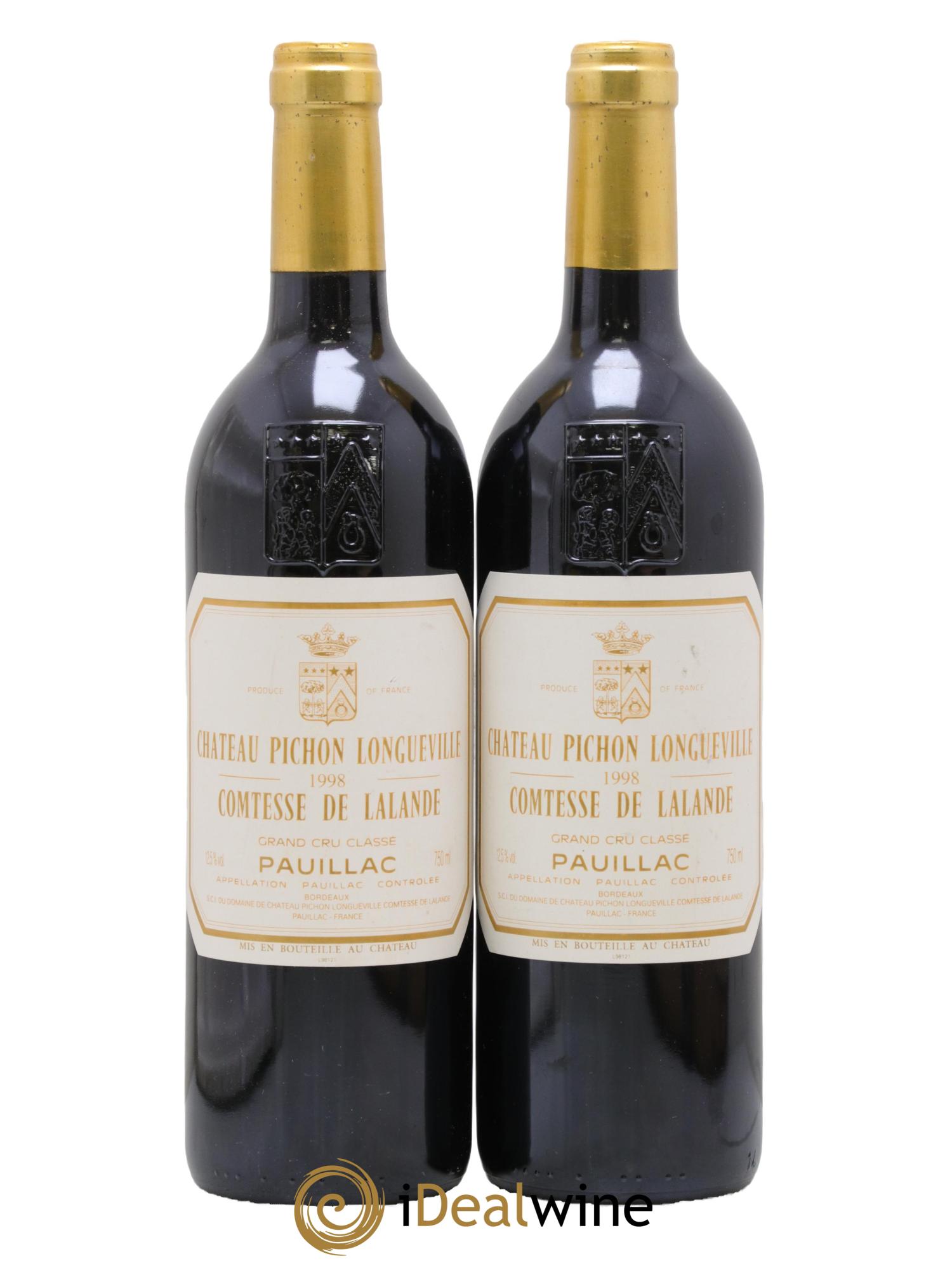 Château Pichon Longueville Comtesse de Lalande 2ème Grand Cru Classé 1998 - Lot of 2 bottles - 0