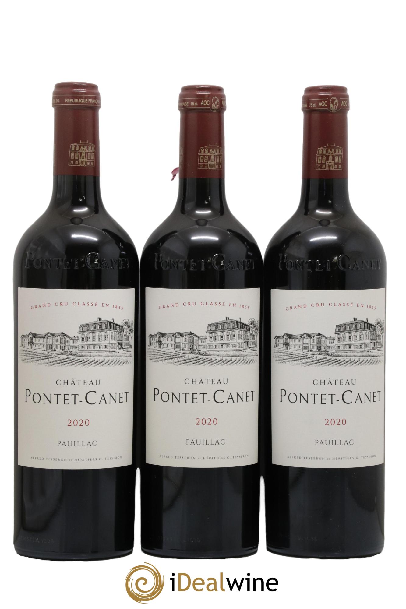 Château Pontet Canet 5ème Grand Cru Classé 2020 - Lotto di 3 bottiglie - 0