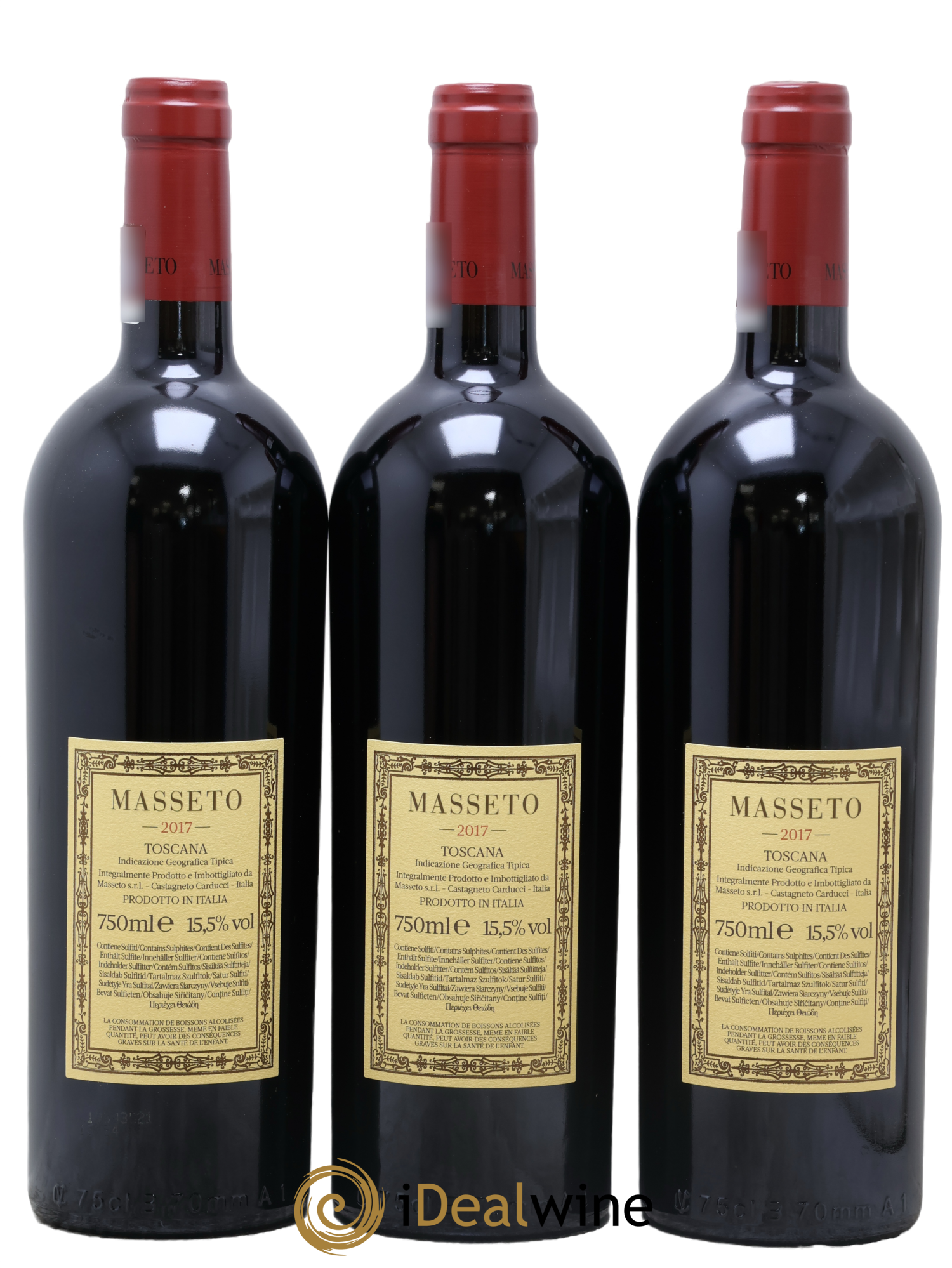 Toscana IGT Tenuta Dell'Ornellaia Masseto Frescobaldi 2017 - Lot of 3 bottles - 1