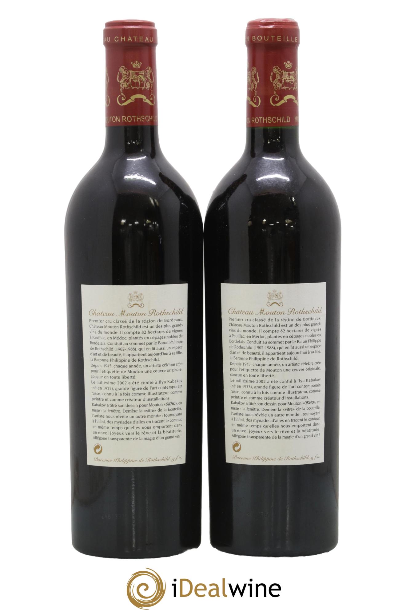 Château Mouton Rothschild 1er Grand Cru Classé 2002 - Lot of 2 bottles - 1