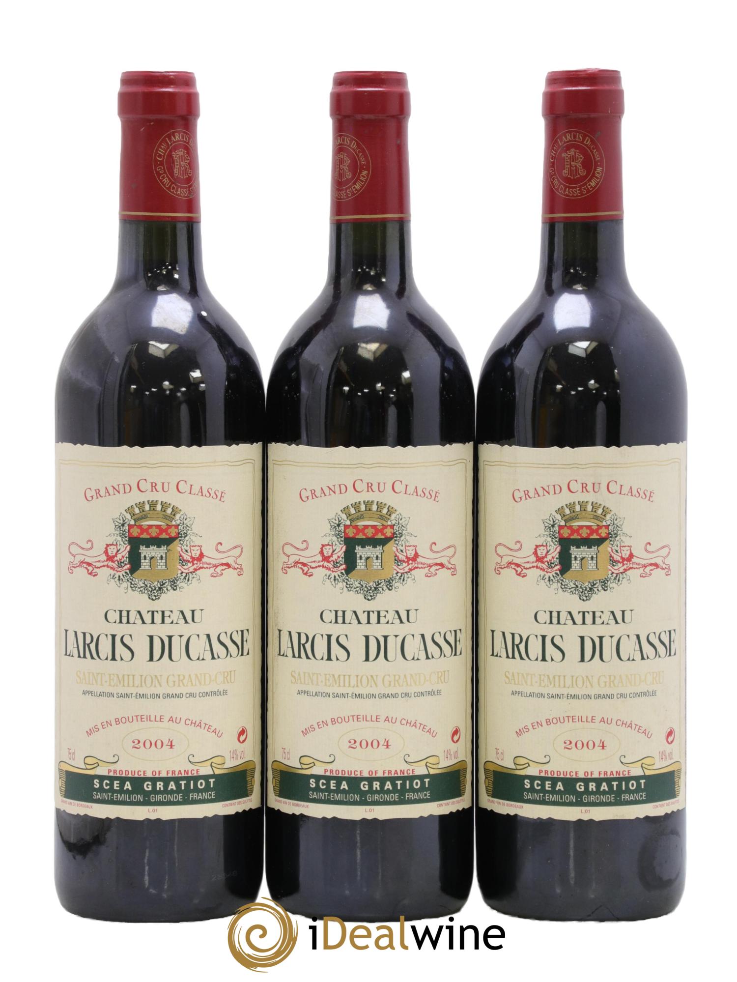 Château Larcis Ducasse 1er Grand Cru Classé B 2004 - Lot of 3 bottles - 0