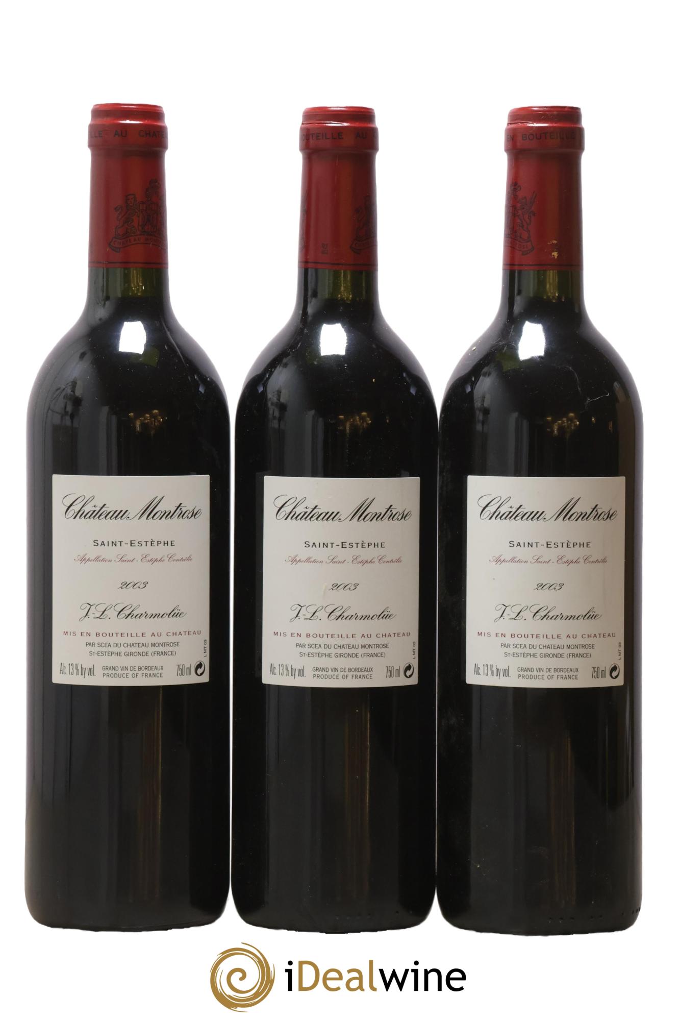 Château Montrose 2ème Grand Cru Classé 2003 - Lotto di 3 bottiglie - 1