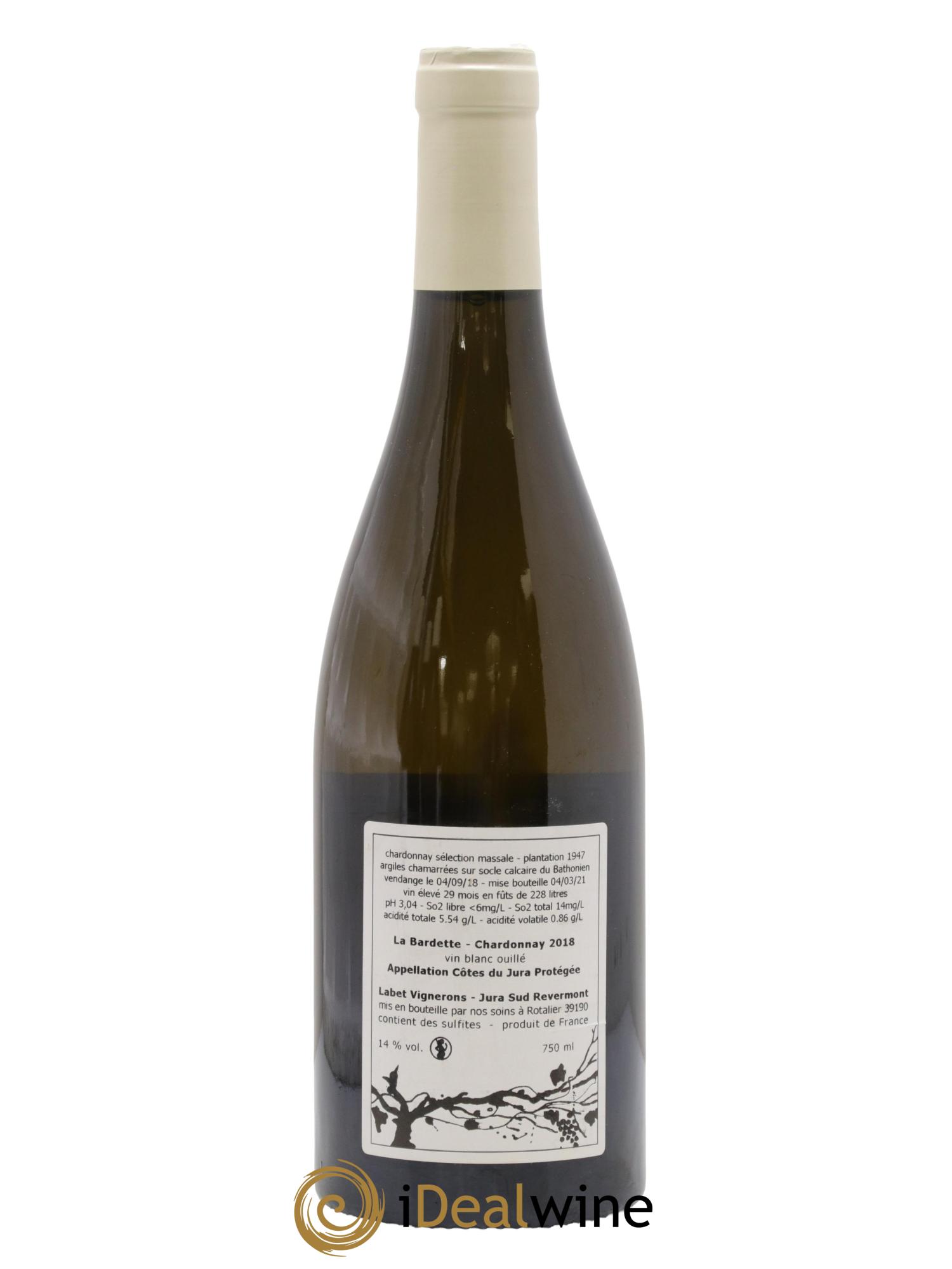 Côtes du Jura Chardonnay La Bardette Romain - Julien - Charline Labet 2018 - Posten von 1 Flasche - 1