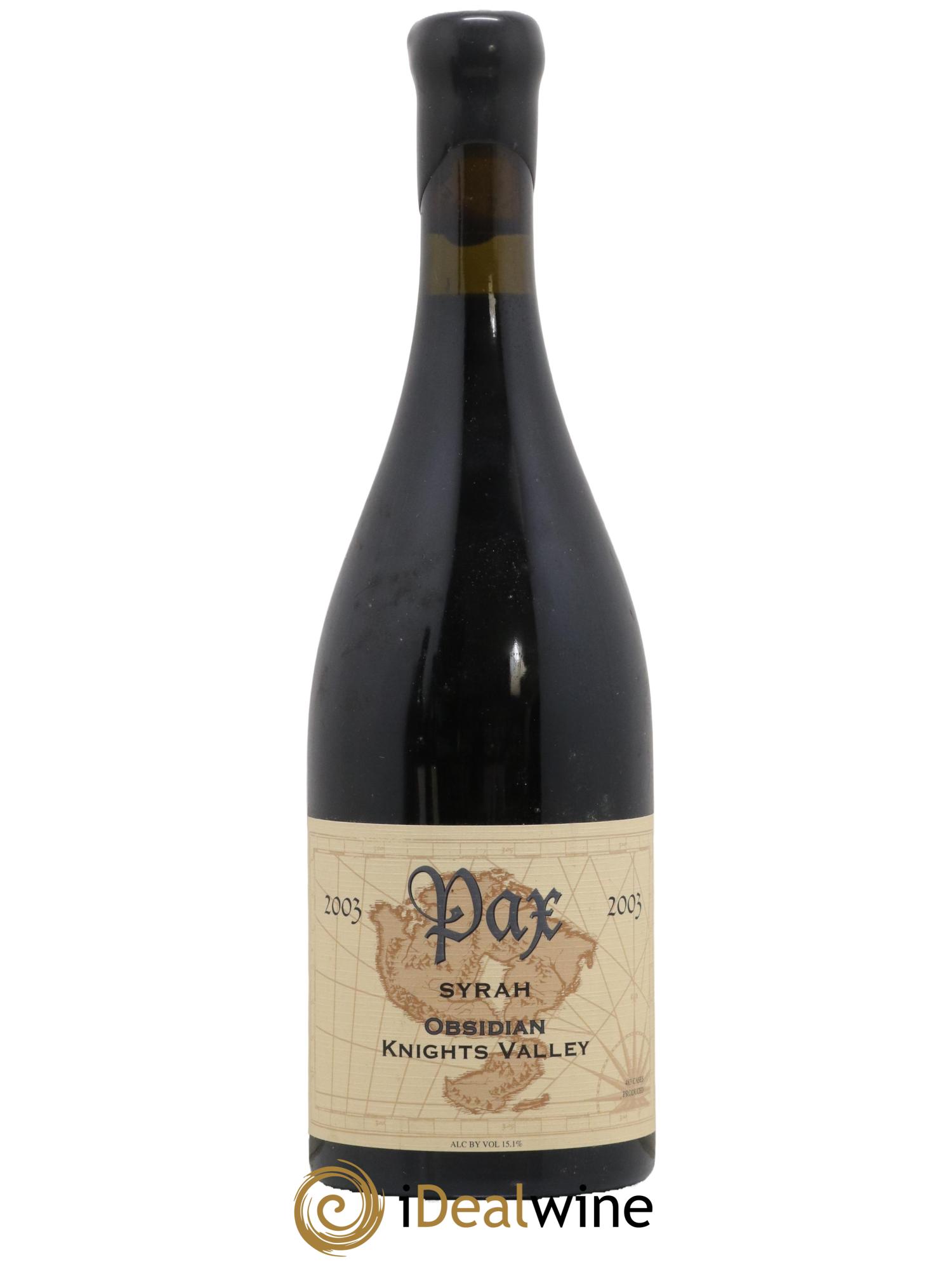 USA Knights Valley Pax Syrah Obsidian 2003 - Lot de 1 bouteille - 0