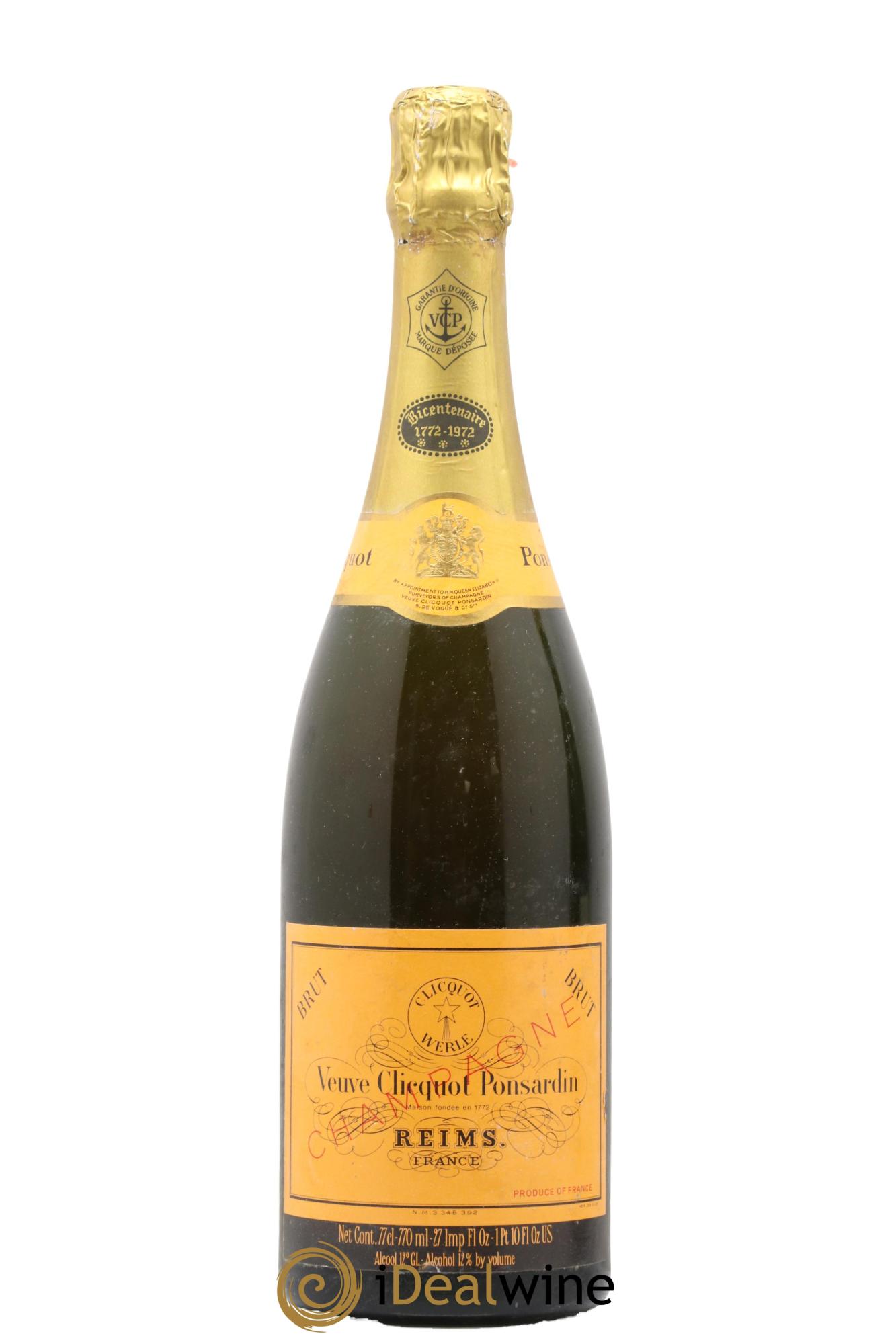 Bicentenaire 1772-1972 Veuve Clicquot - Lot de 1 bouteille - 0