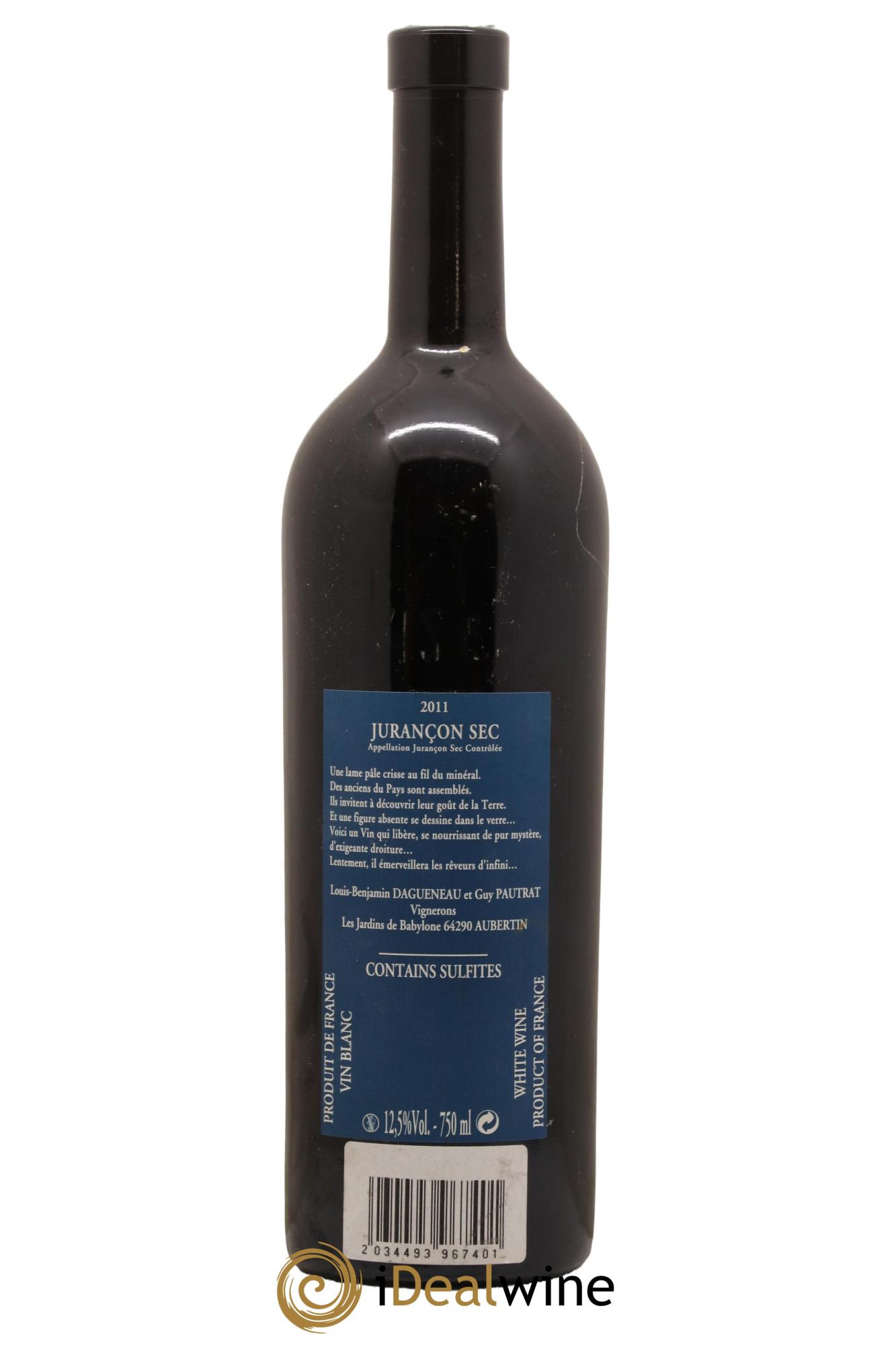 Vin de France(anciennement Jurançon) Les Jardins de Babylone Sec Didier Dagueneau 2011 - Lot de 1 bouteille - 1
