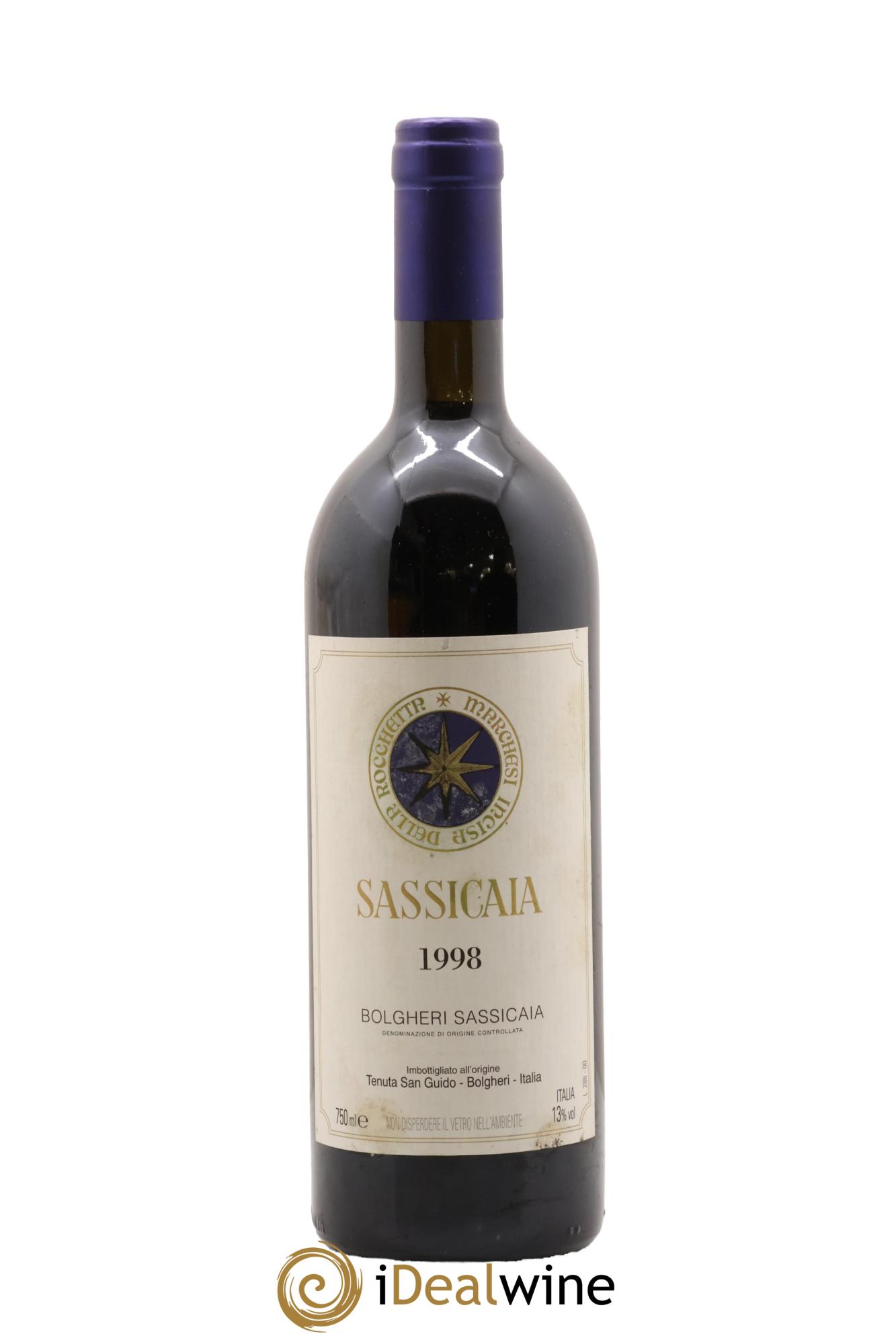 Bolgheri DOC Sassicaia Tenuta San Guido 1998 - Lot de 1 bouteille - 0