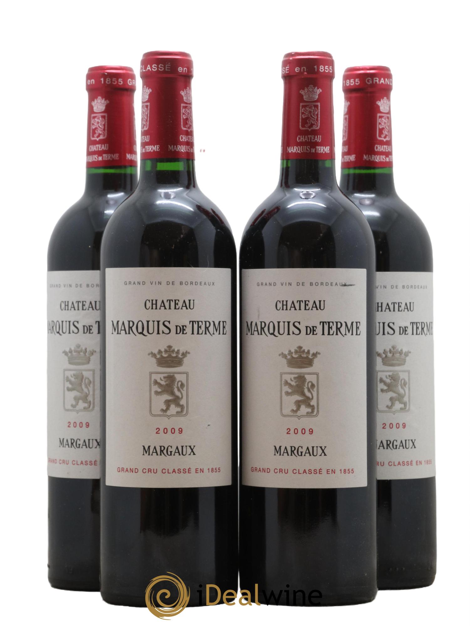 Château Marquis de Terme 4ème Grand Cru Classé 2009 - Lot de 4 bouteilles - 0