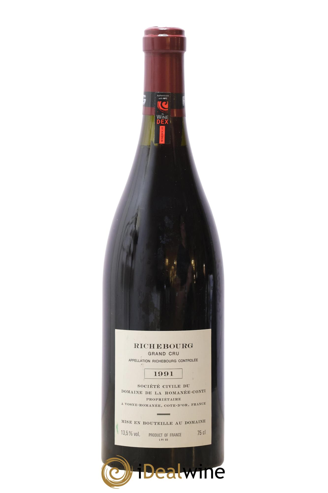 Richebourg Grand Cru Domaine de la Romanée-Conti 1991 - Lot de 1 bouteille - 1