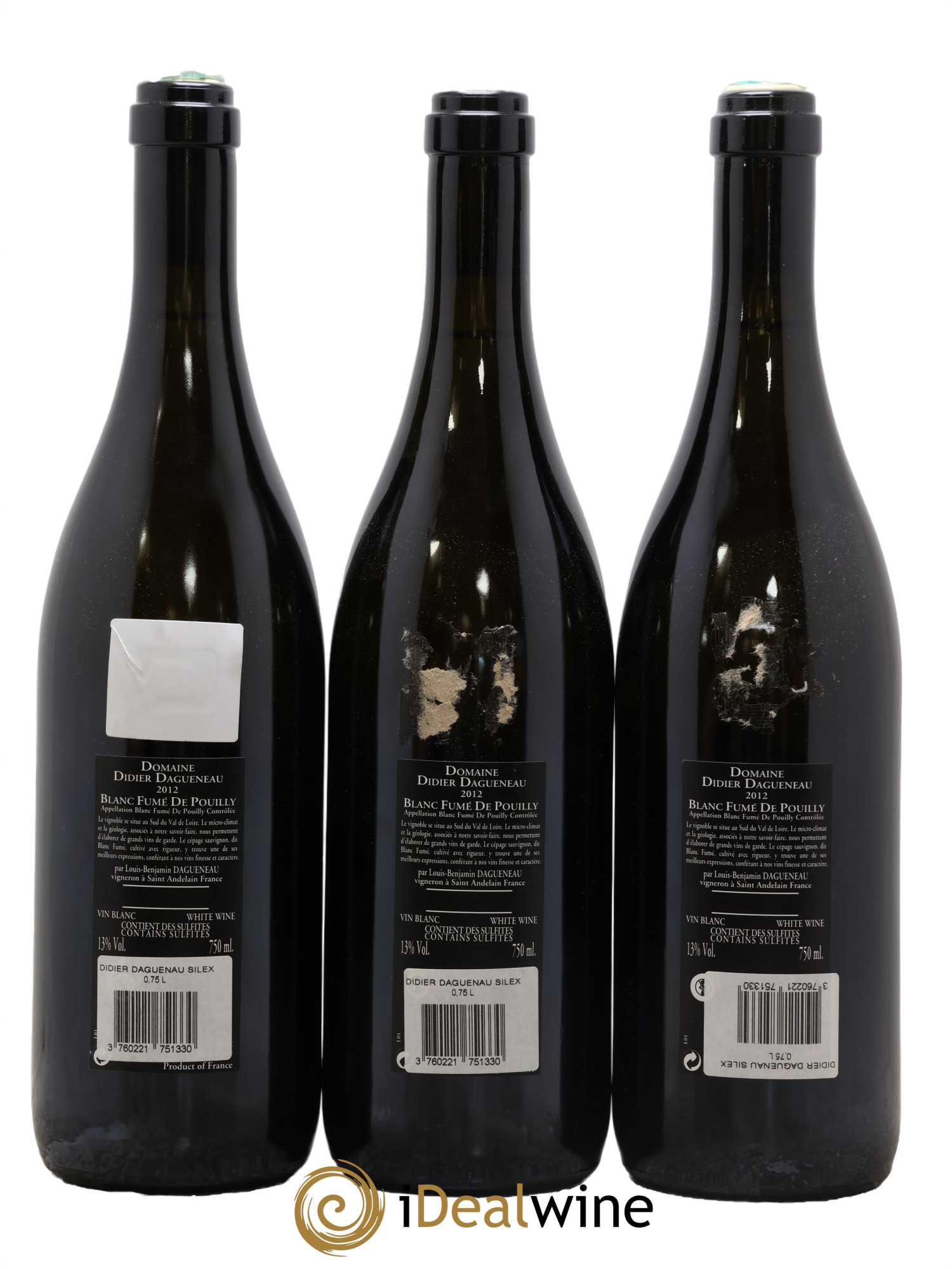 Vin de France (anciennement Pouilly-Fumé) Silex Dagueneau (Domaine Didier - Louis-Benjamin)  2012 - Lot de 3 bouteilles - 1