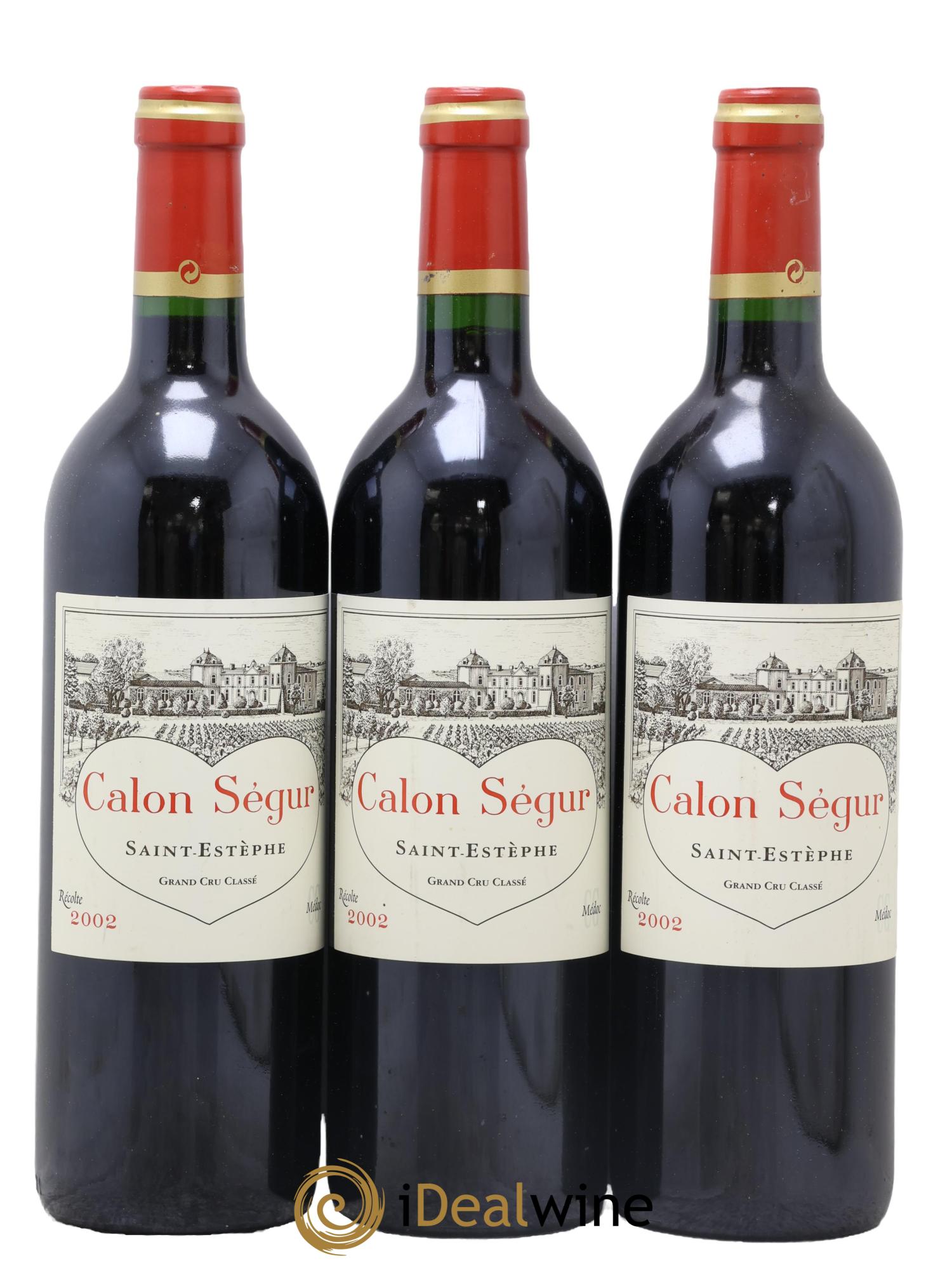 Château Calon Ségur 3ème Grand Cru Classé 2002 - Lotto di 3 bottiglie - 0
