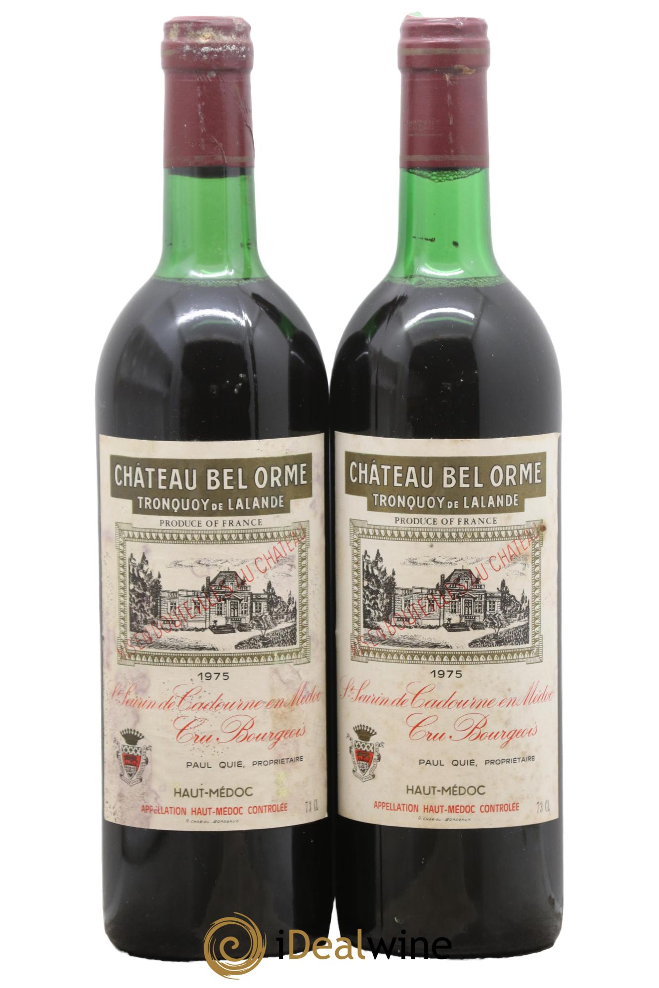Château Bel Orme Tronquoy de Lalande Cru Bourgeois 1975 - Posten von 2 Flaschen - 0