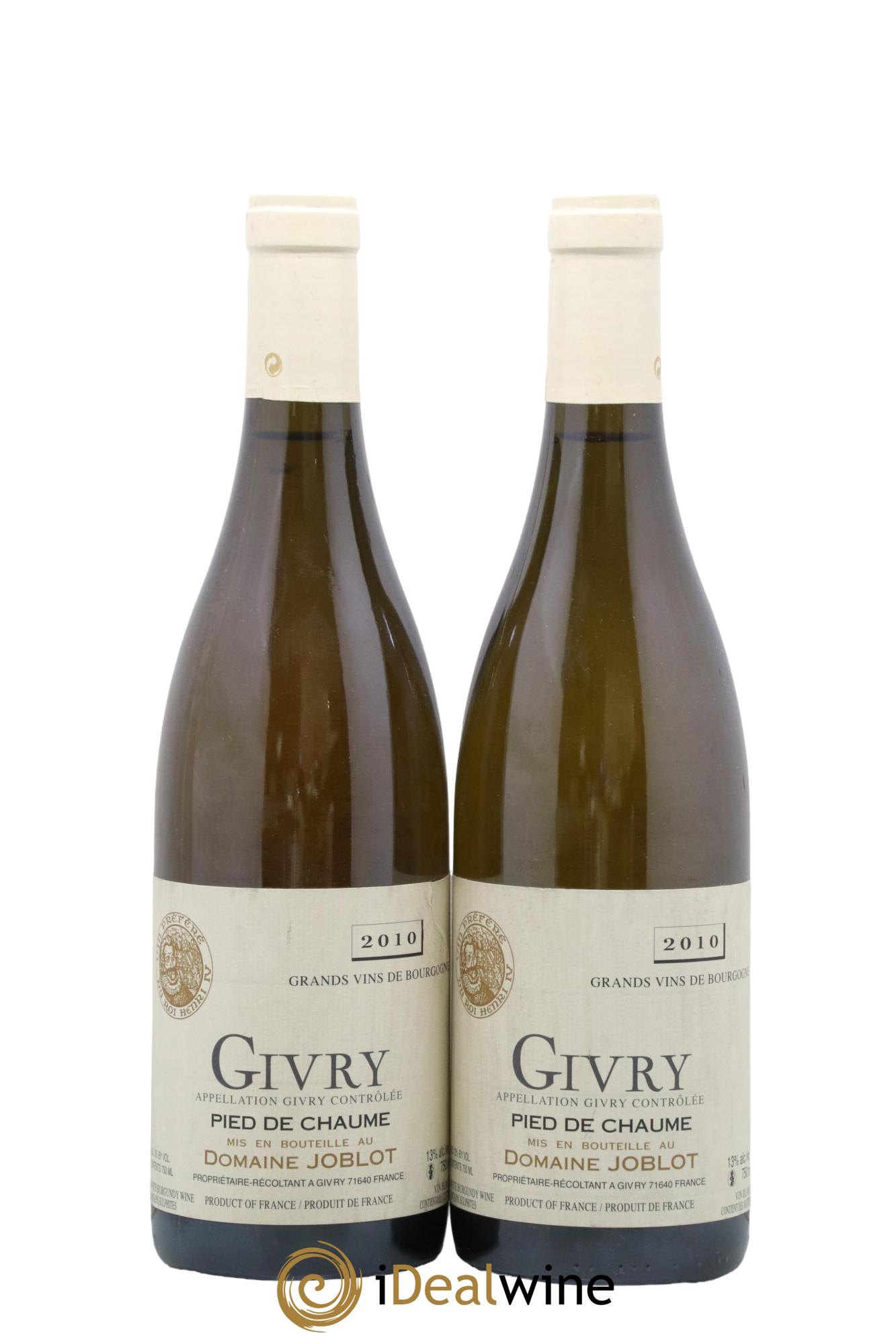 Givry Pied de Chaume Joblot (Domaine) 2010 - Lot de 2 bouteilles - 0
