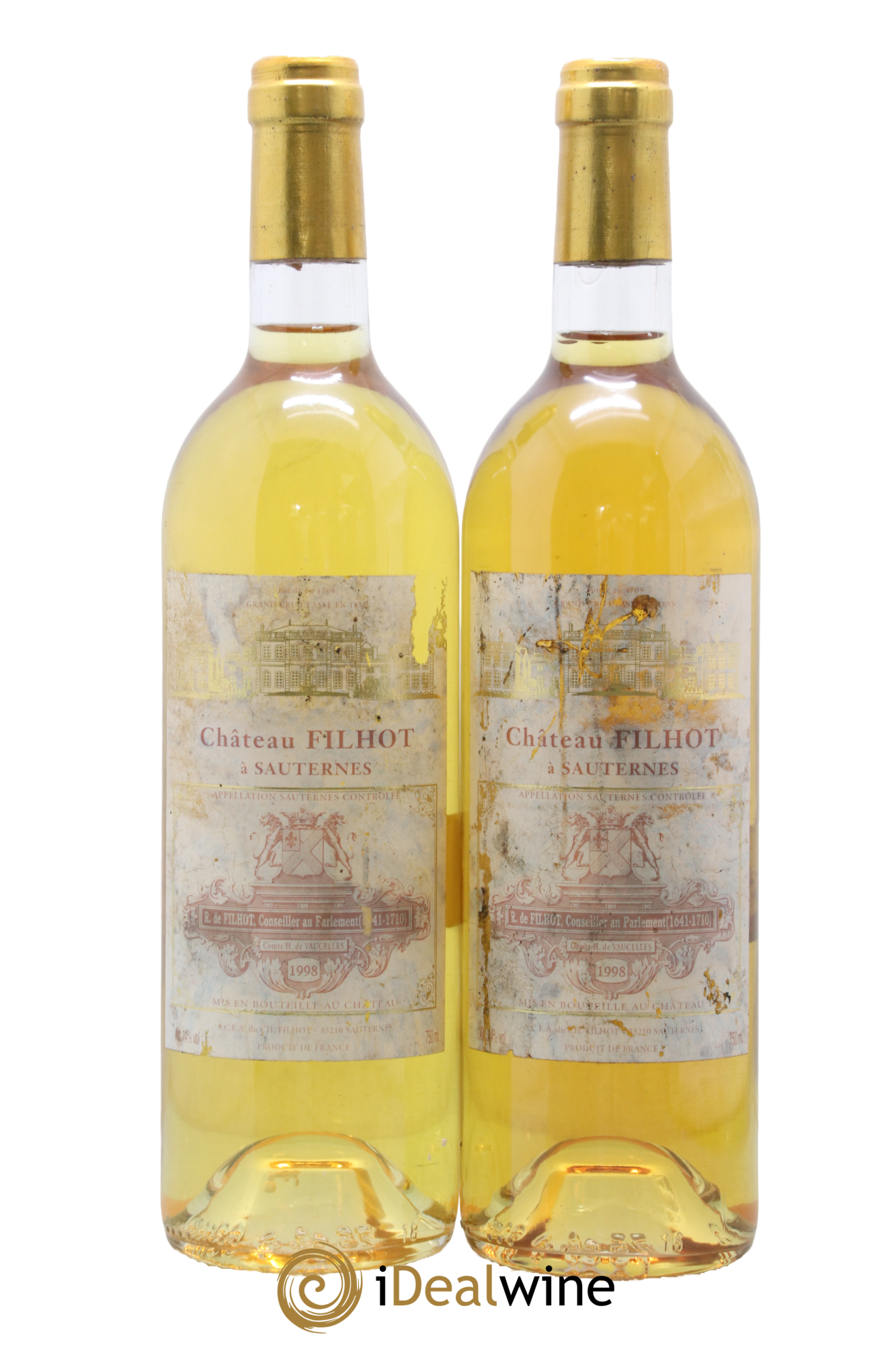 Château Filhot 2ème Grand Cru Classé 1998 - Lot de 2 bouteilles - 0