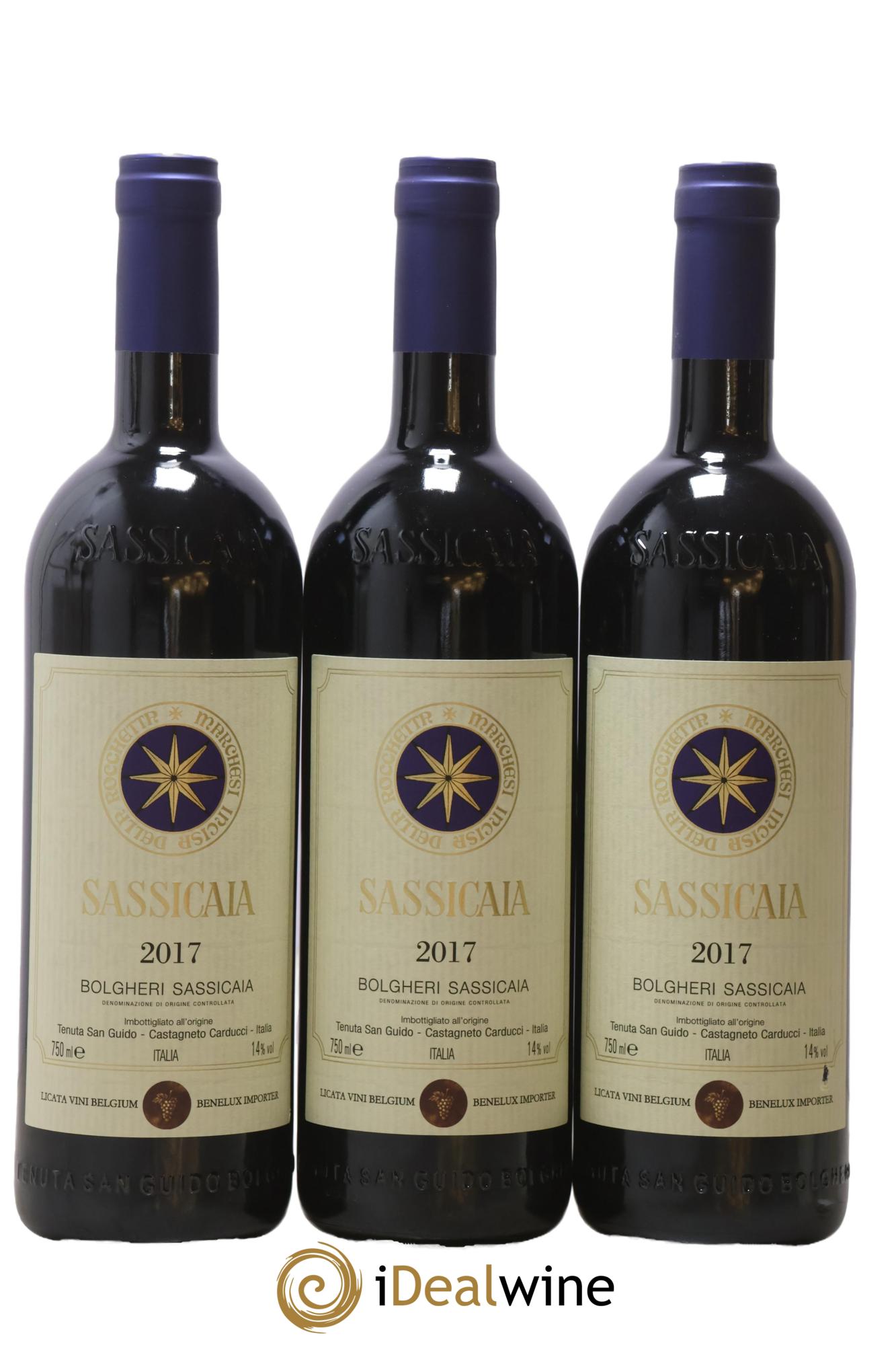 Bolgheri DOC Sassicaia Tenuta San Guido 2017 - Lot de 3 bouteilles - 0