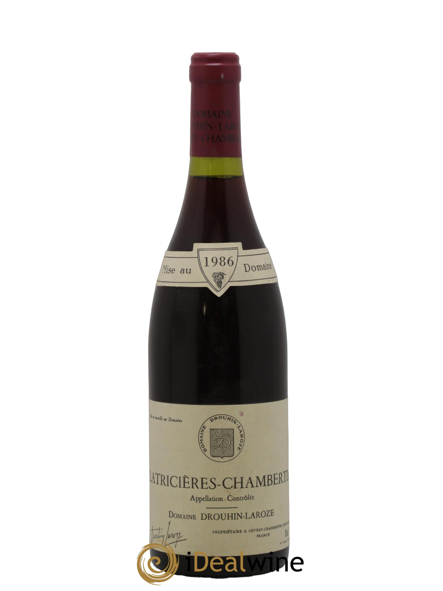 Latricières-Chambertin Grand Cru Domaine Drouhin-Laroze 1986 - Lot de 1 bouteille - 0