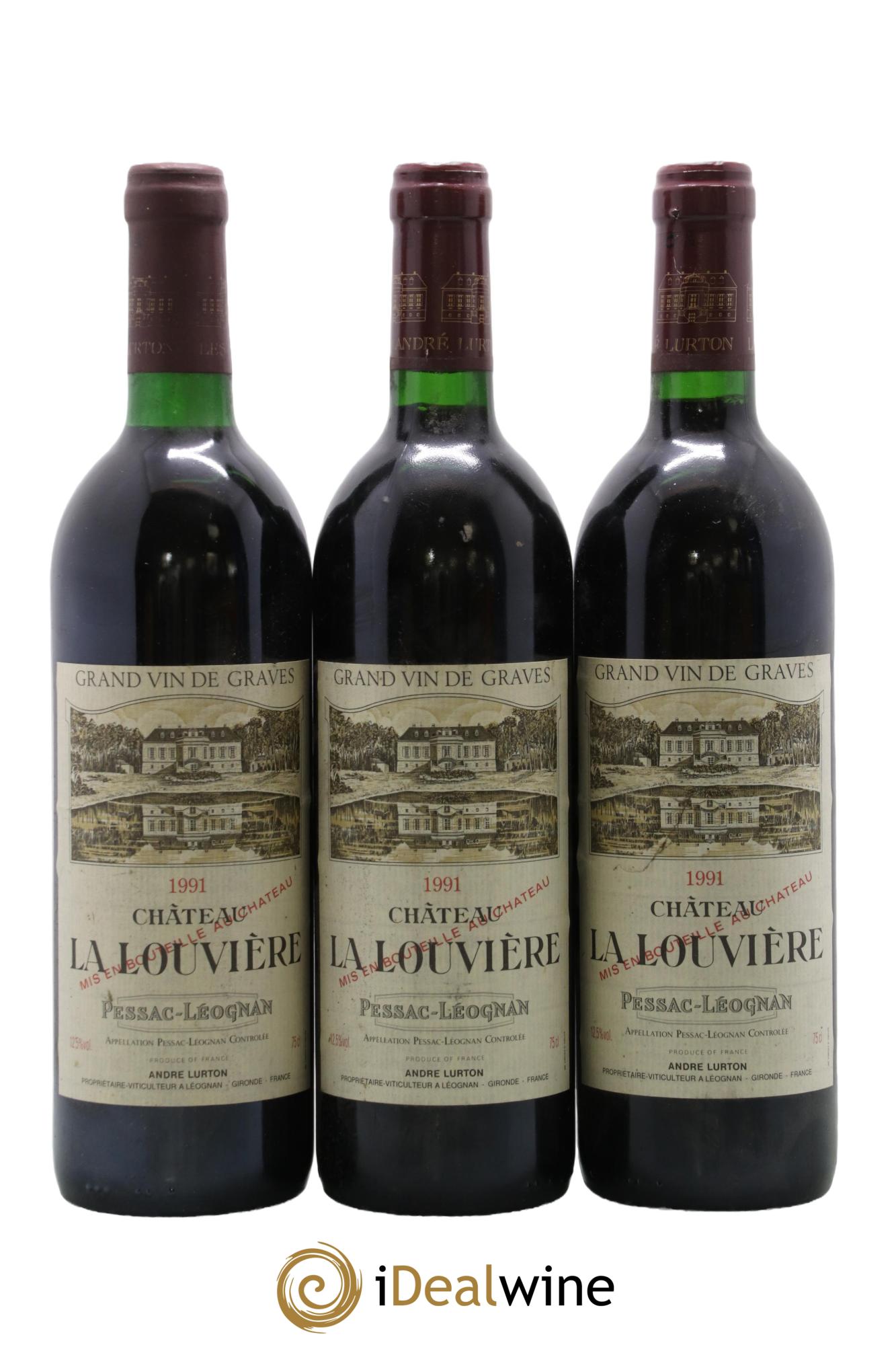 Château la Louvière 1991 - Lot de 3 bouteilles - 0
