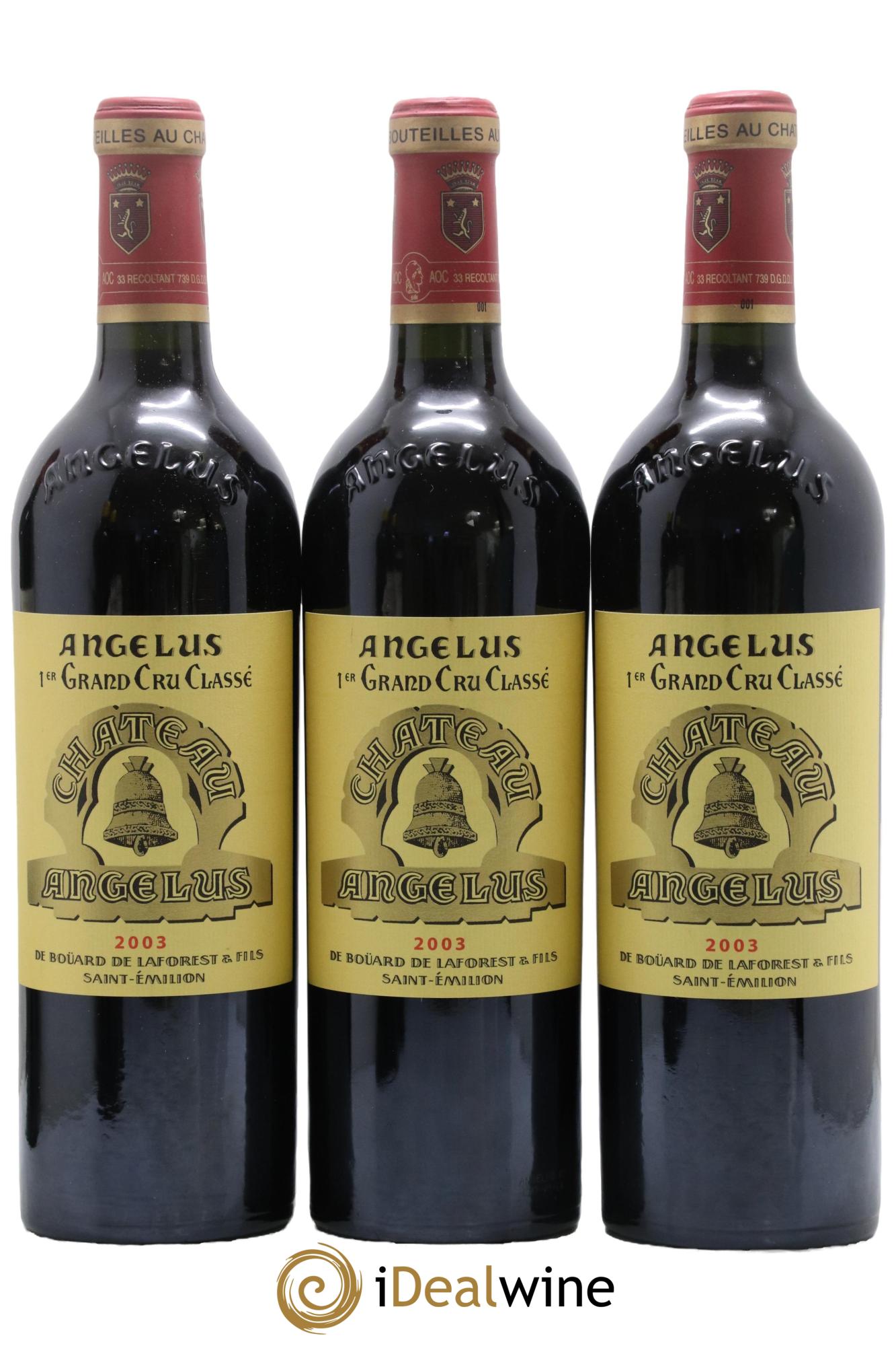 Château Angélus 1er Grand Cru Classé A 2003 - Posten von 3 Flaschen - 0