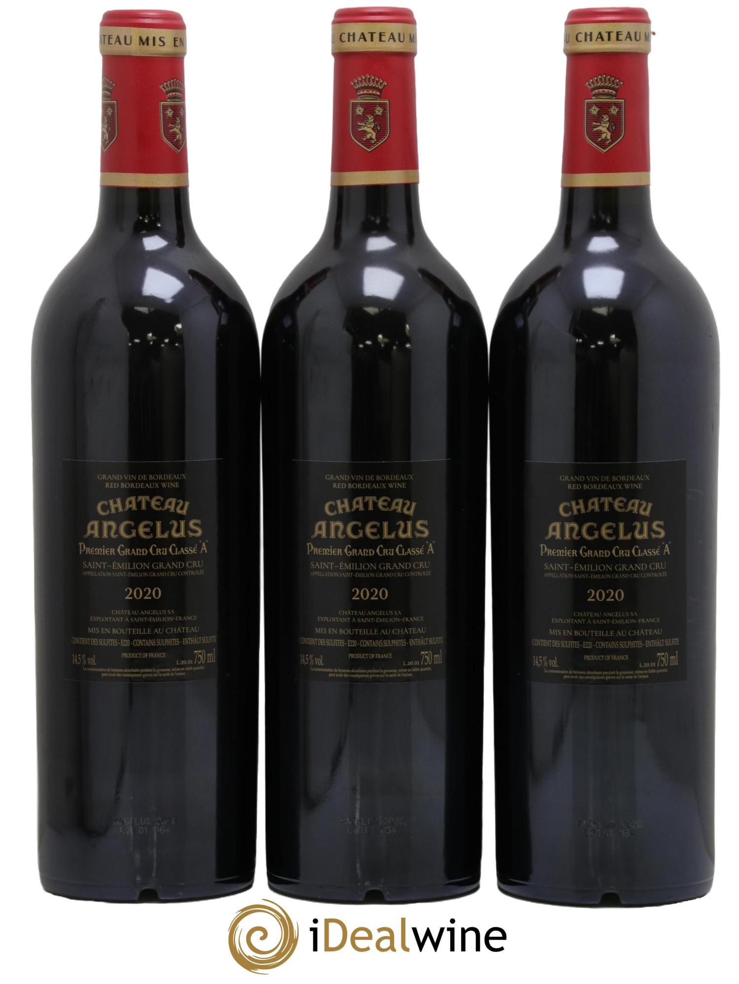 Château Angélus 1er Grand Cru Classé A  2020 - Posten von 3 Flaschen - 1