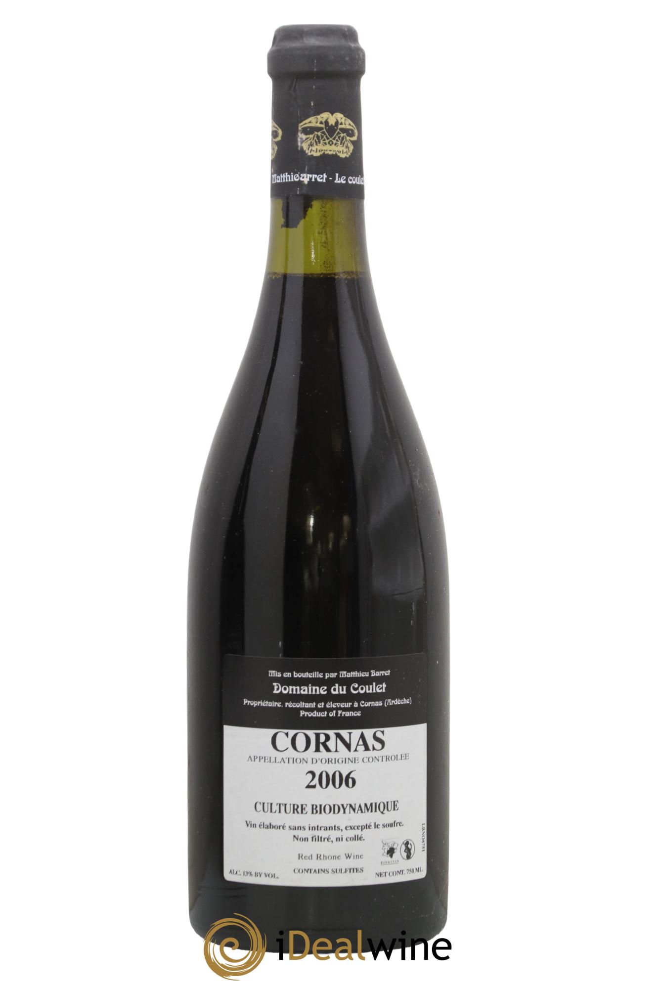 Cornas Billes Noires Coulet (Domaine du) - Matthieu Barret 2006 - Lot de 1 bouteille - 1