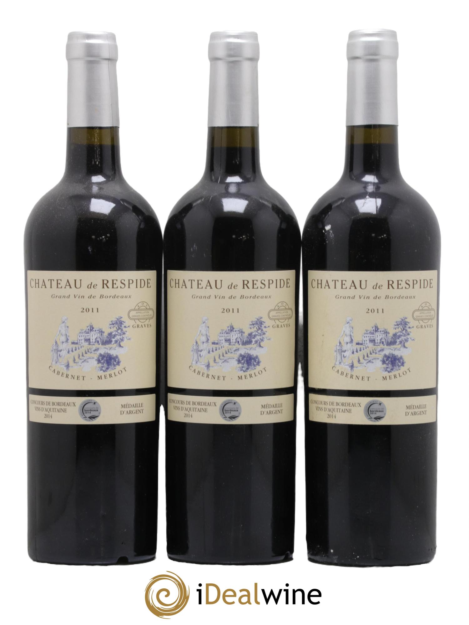 Graves Chateau de Respide Cabernet Merlot 2011 - Lot de 3 bouteilles - 0
