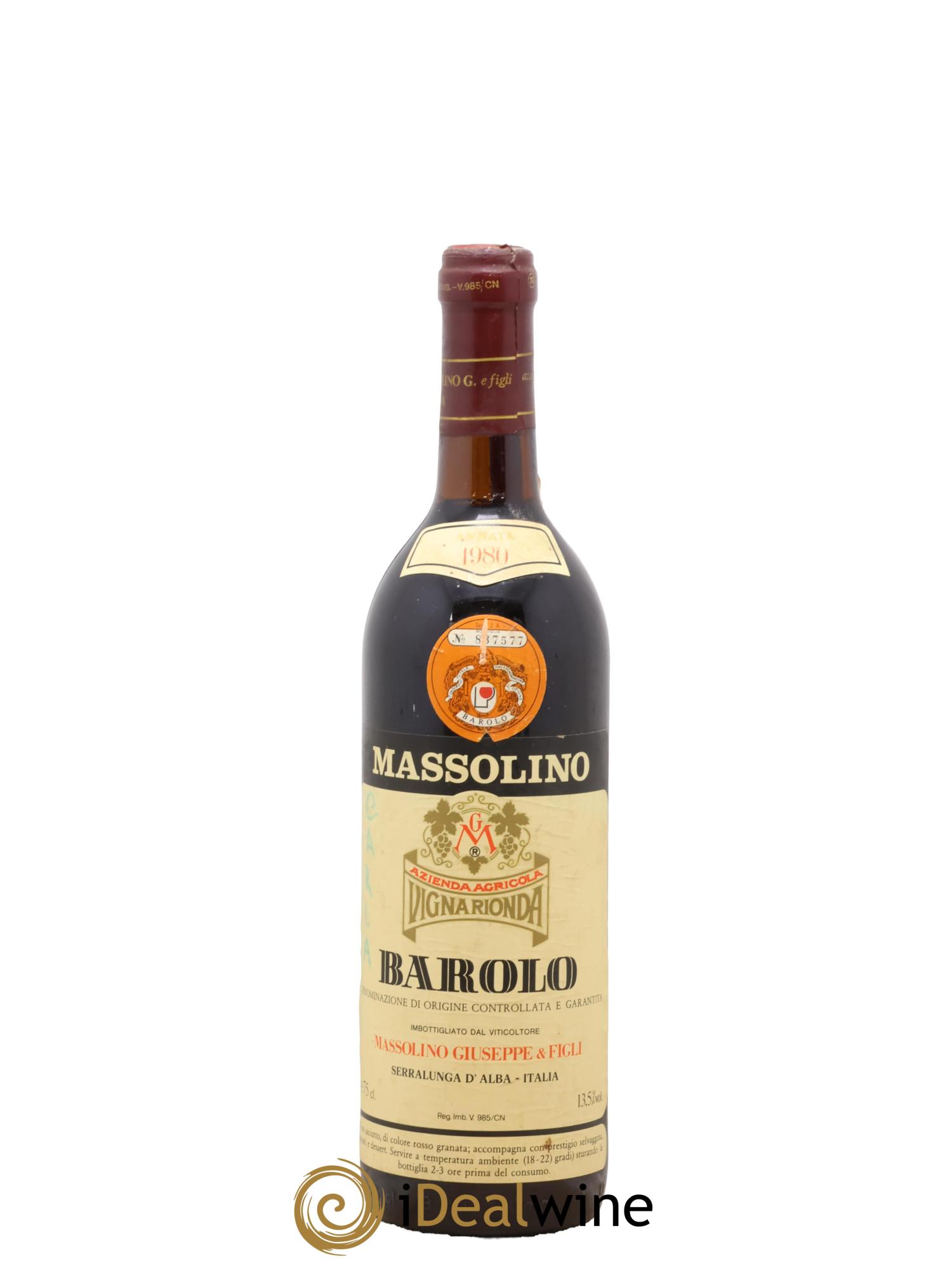 Barolo DOCG Riserva Vigna Rionda Massolino 1980 - Lot of 1 bottle - 0